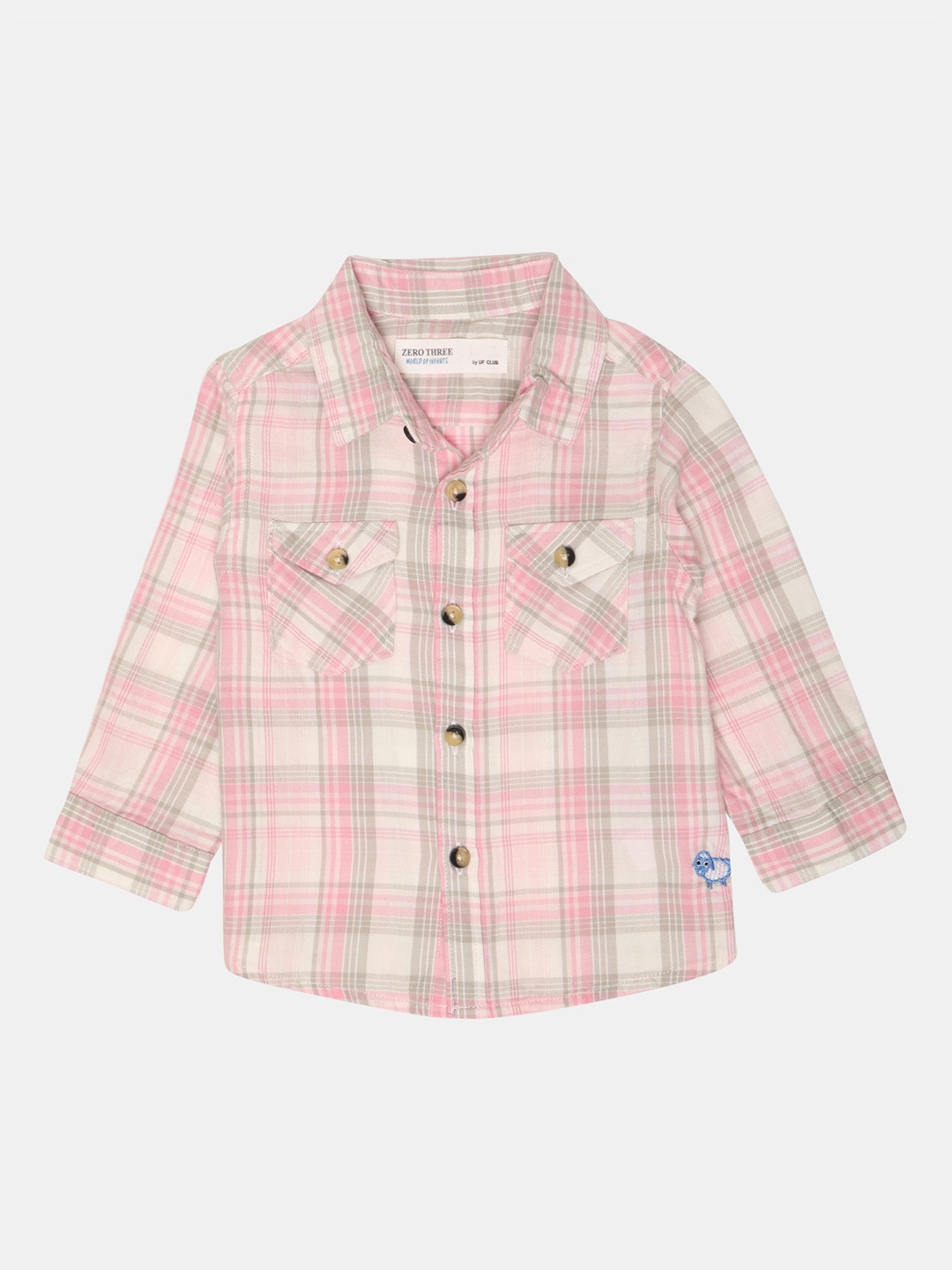 

ZERO THREE Boys Pink Standard Tartan Checks Checked Pure Cotton Casual Shirt