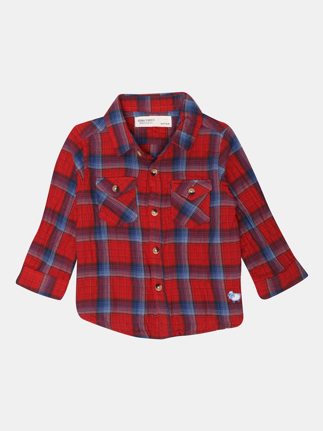 

ZERO THREE Boys Red & Blue Checked Casual Shirt