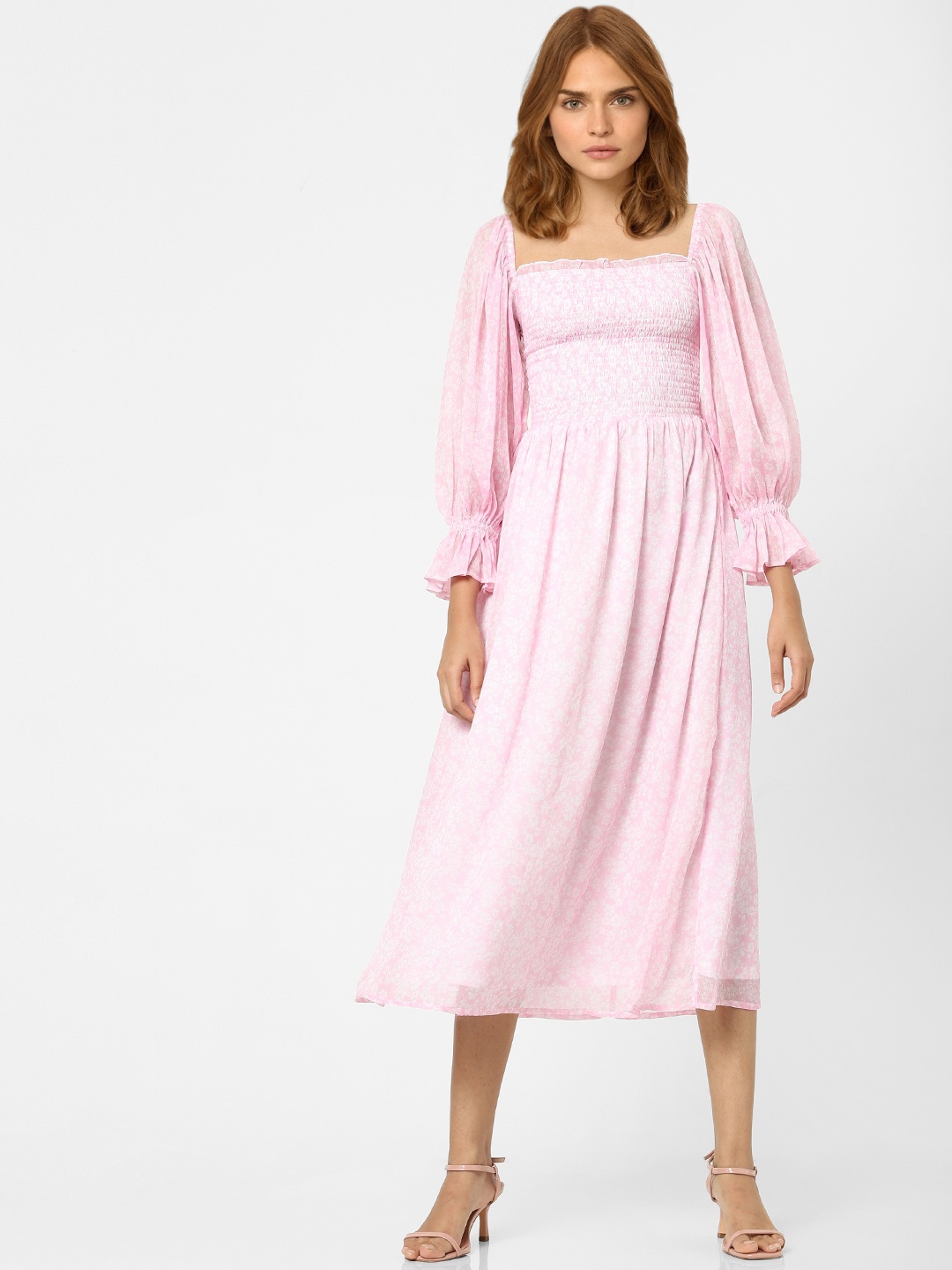 

Vero Moda Women Pink Floral Midi Dress