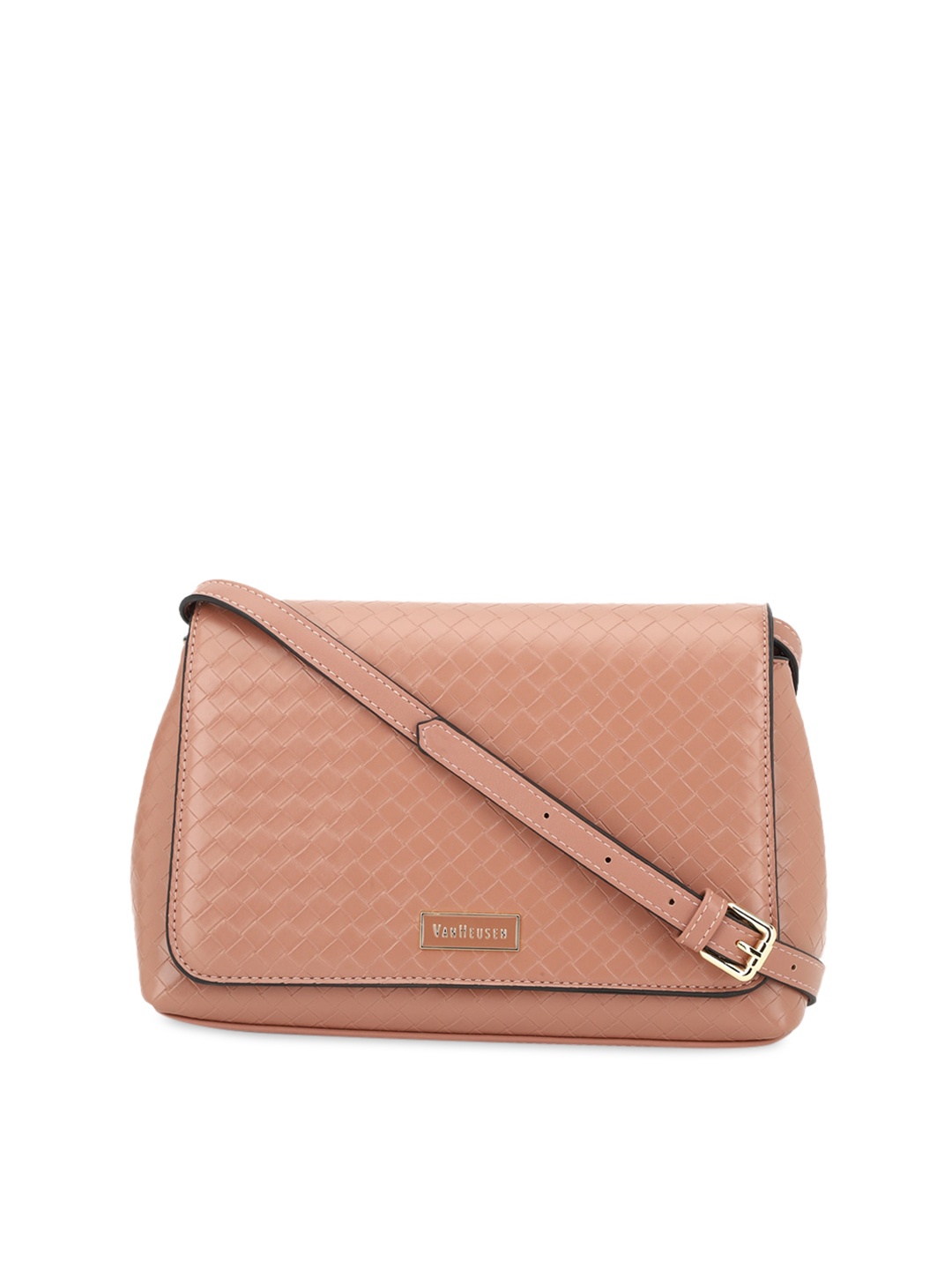 

Van Heusen Woman Pink Textured PU Structured Sling Bag