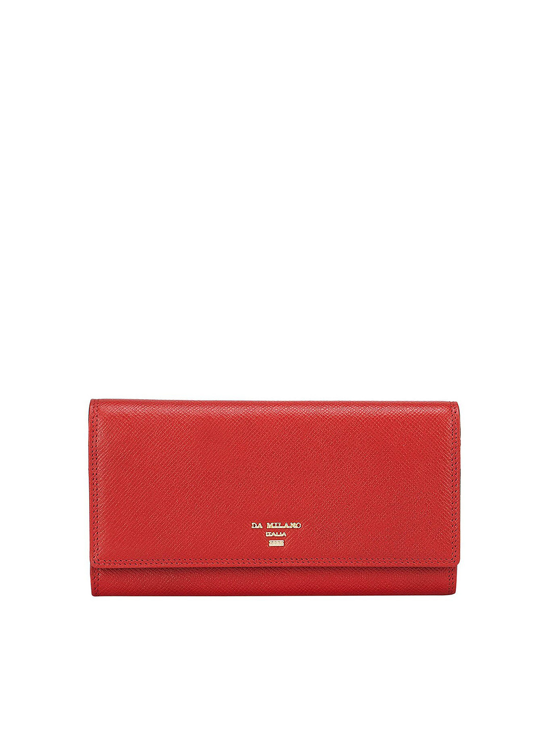 

Da Milano Women Red Textured Leather Two Fold Wallet