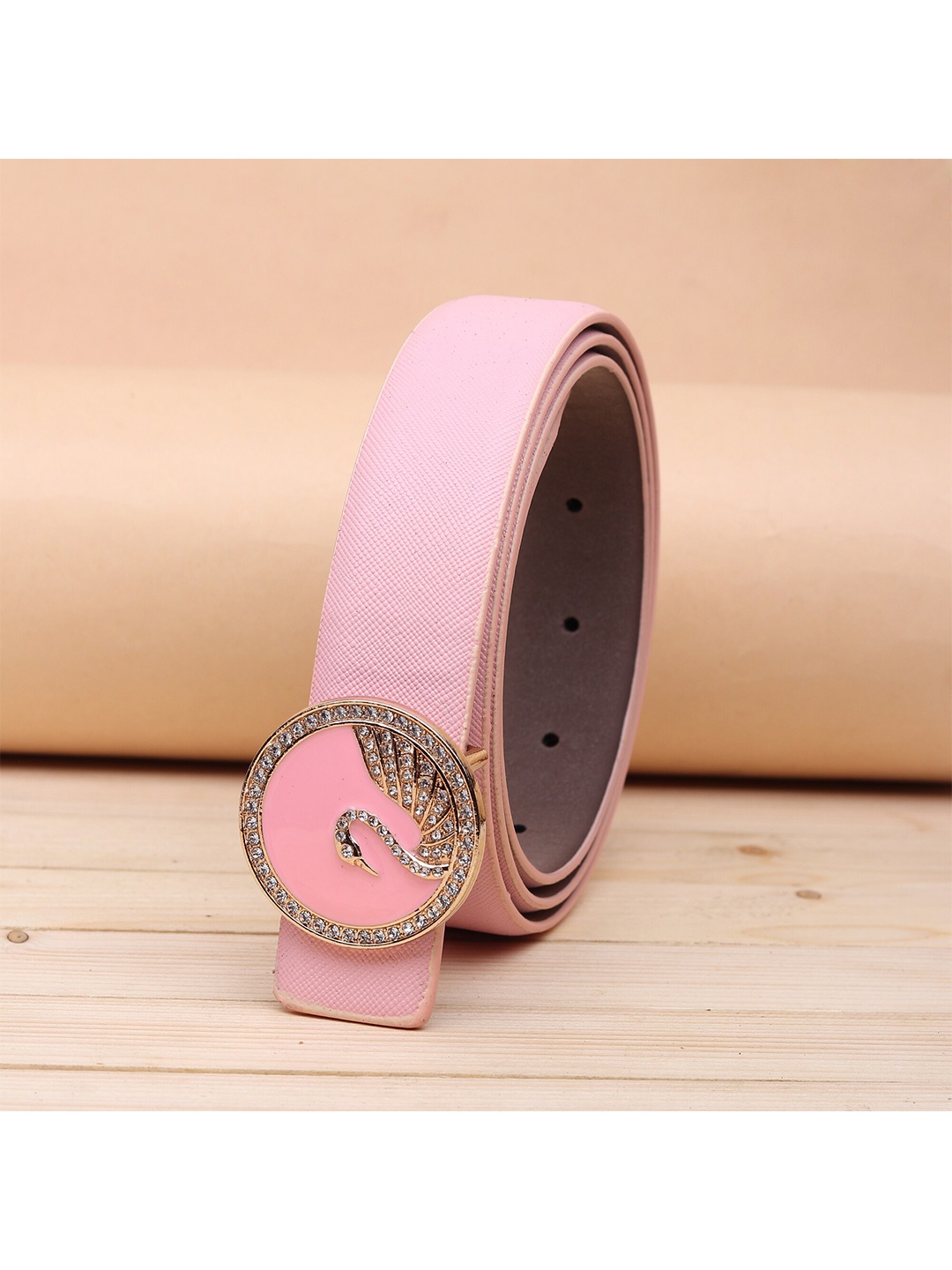 

URBAN ALFAMI Women Pink & Silver-Toned PU Belt