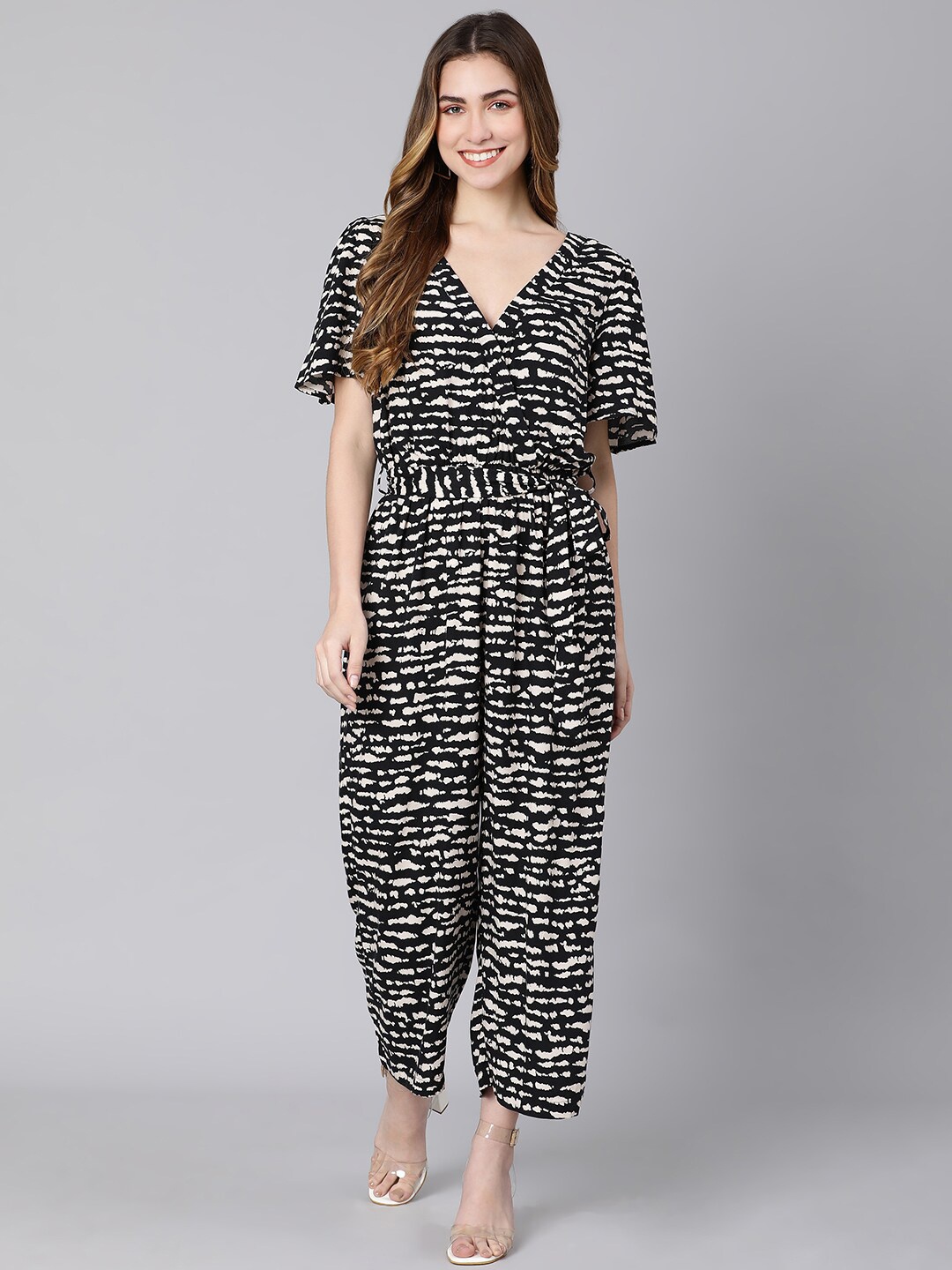 

Oxolloxo Women Black Printed Basic Jumpsuit