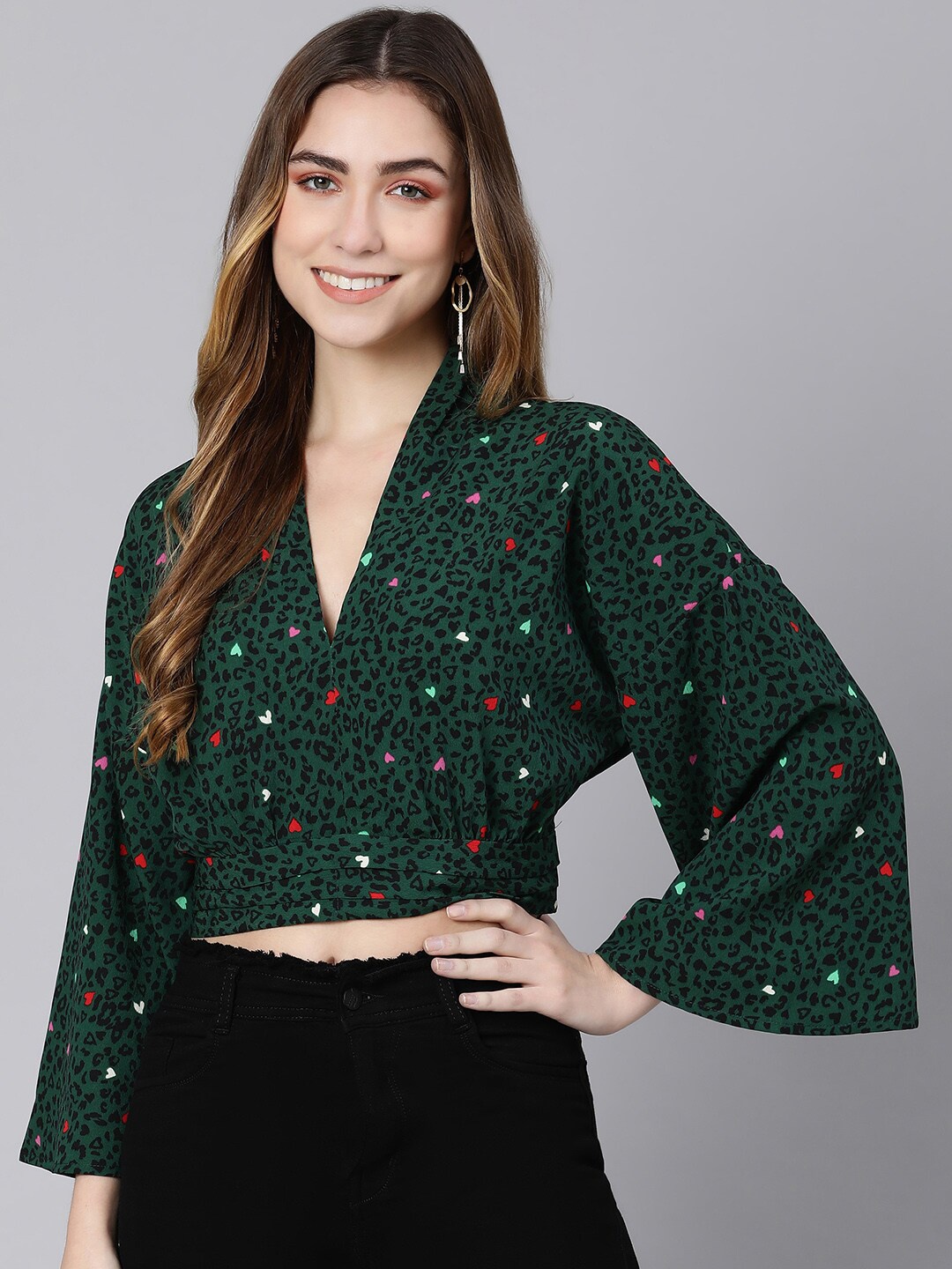 

Oxolloxo Green Geometric Print Top