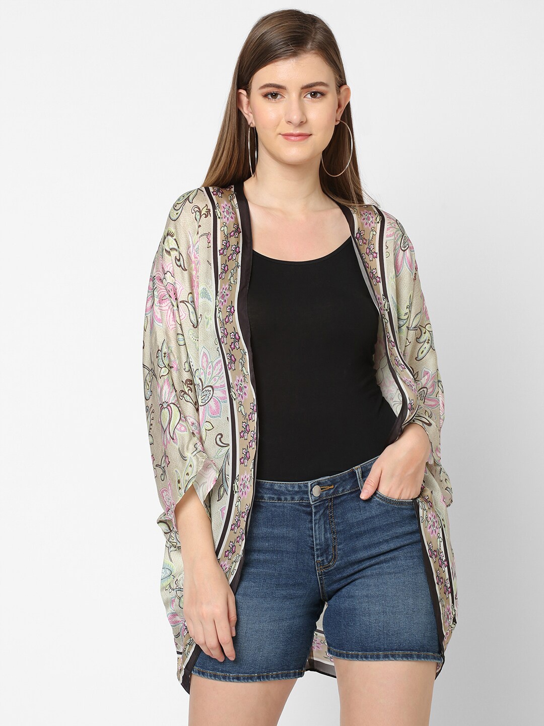 

Cloth Haus India Women Blue Printed Party Shrug