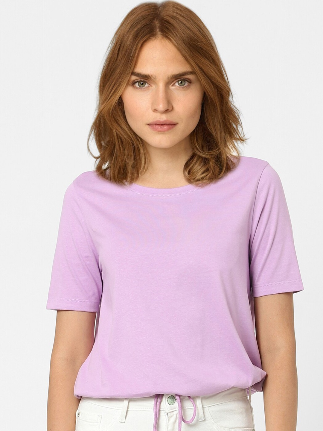 

Vero Moda Women Lavender Solid T-shirt
