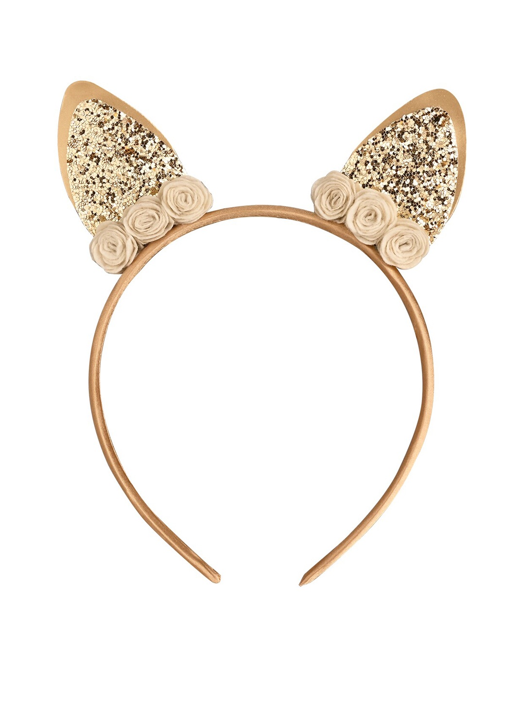 

Aye Candy Girls Gold-Coloured Floral Embellished Cat Ears Headband
