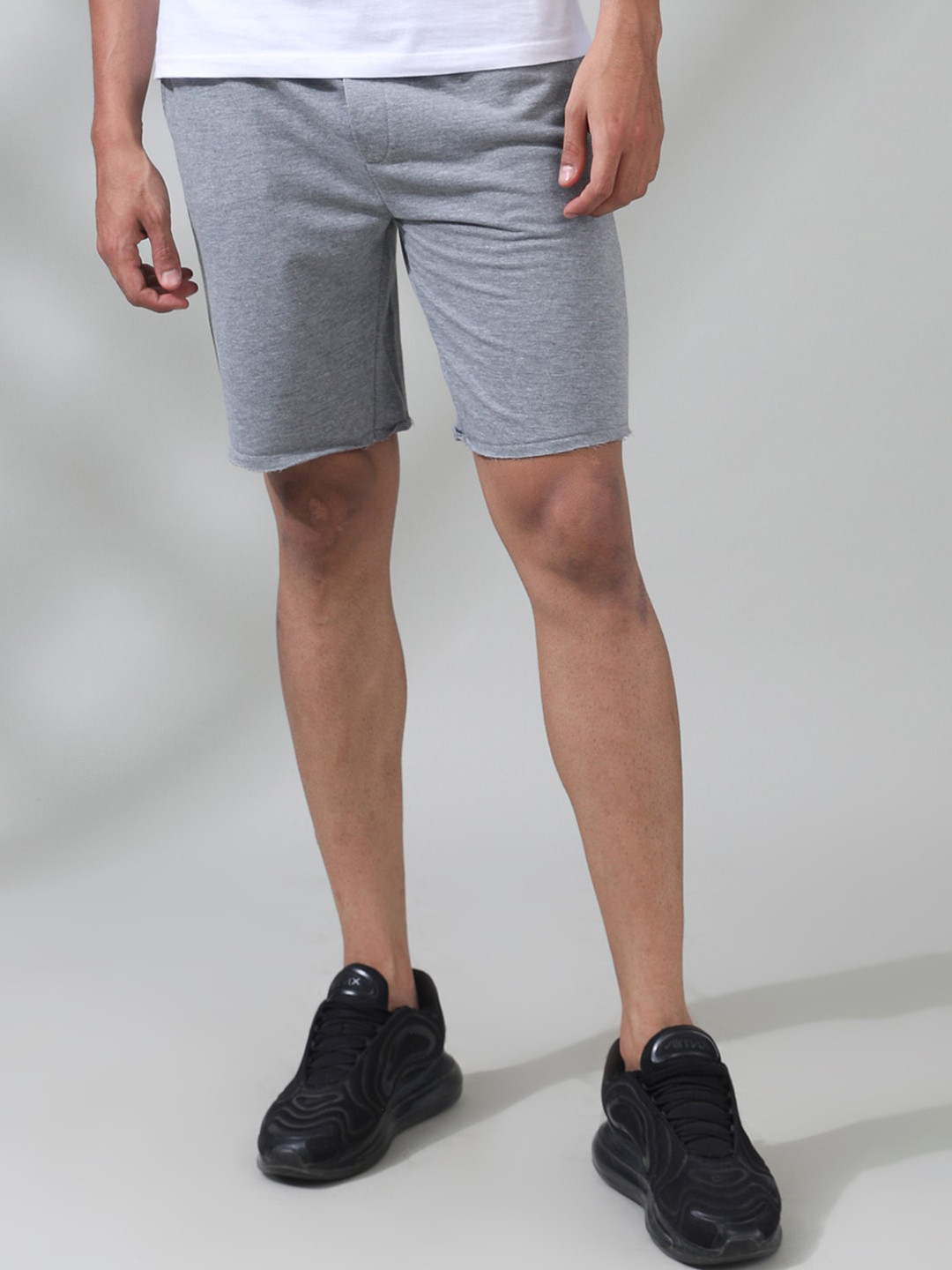 

Tinted Men Grey Melange Solid Outdoor Shorts