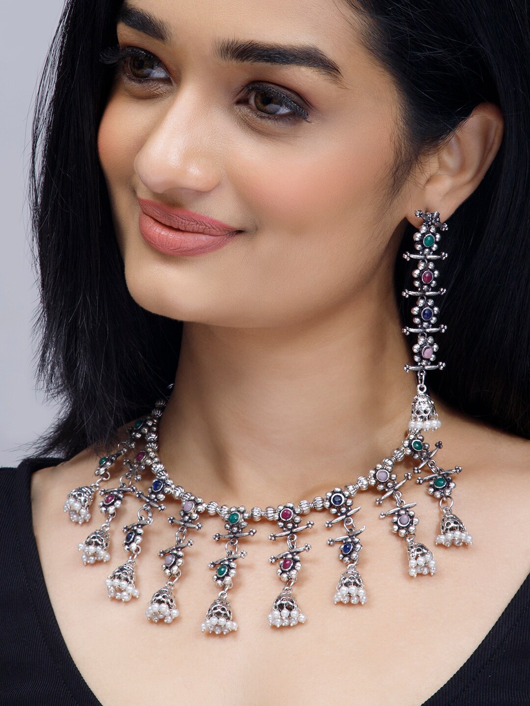 

Anouk Silver-Plated Oxidised Jewellery Set