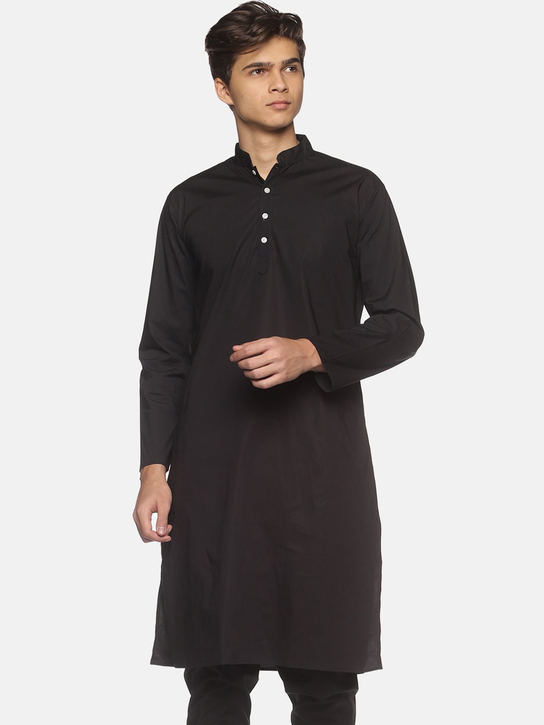 

Sethukrishna Men Black Solid Kurta