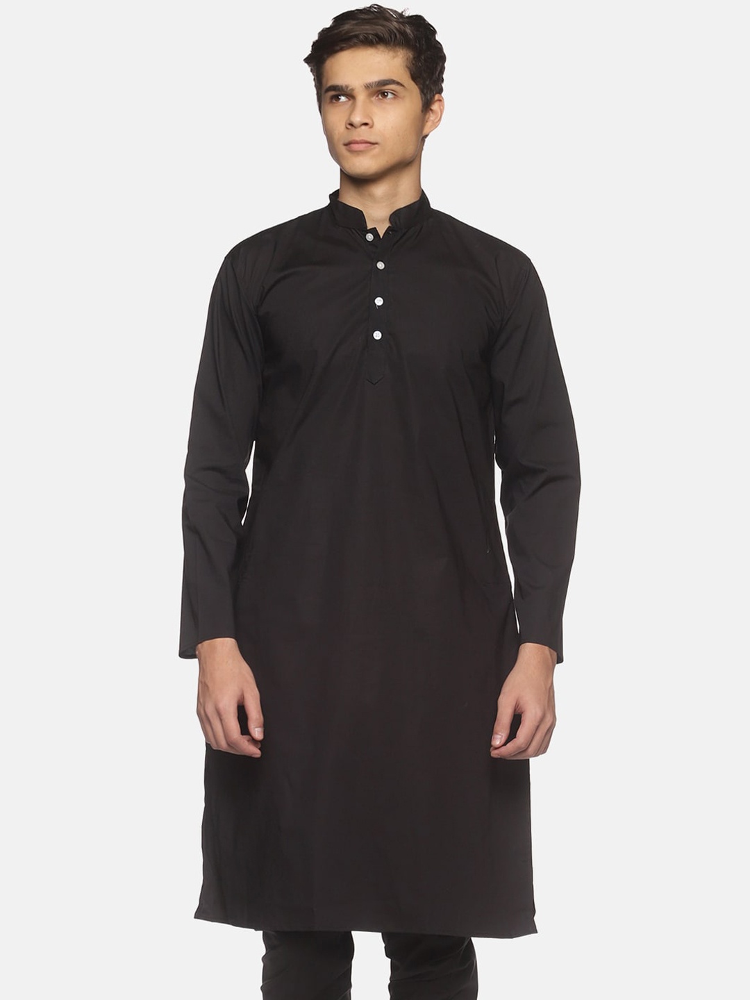 

Sethukrishna Men Black Solid Kurta