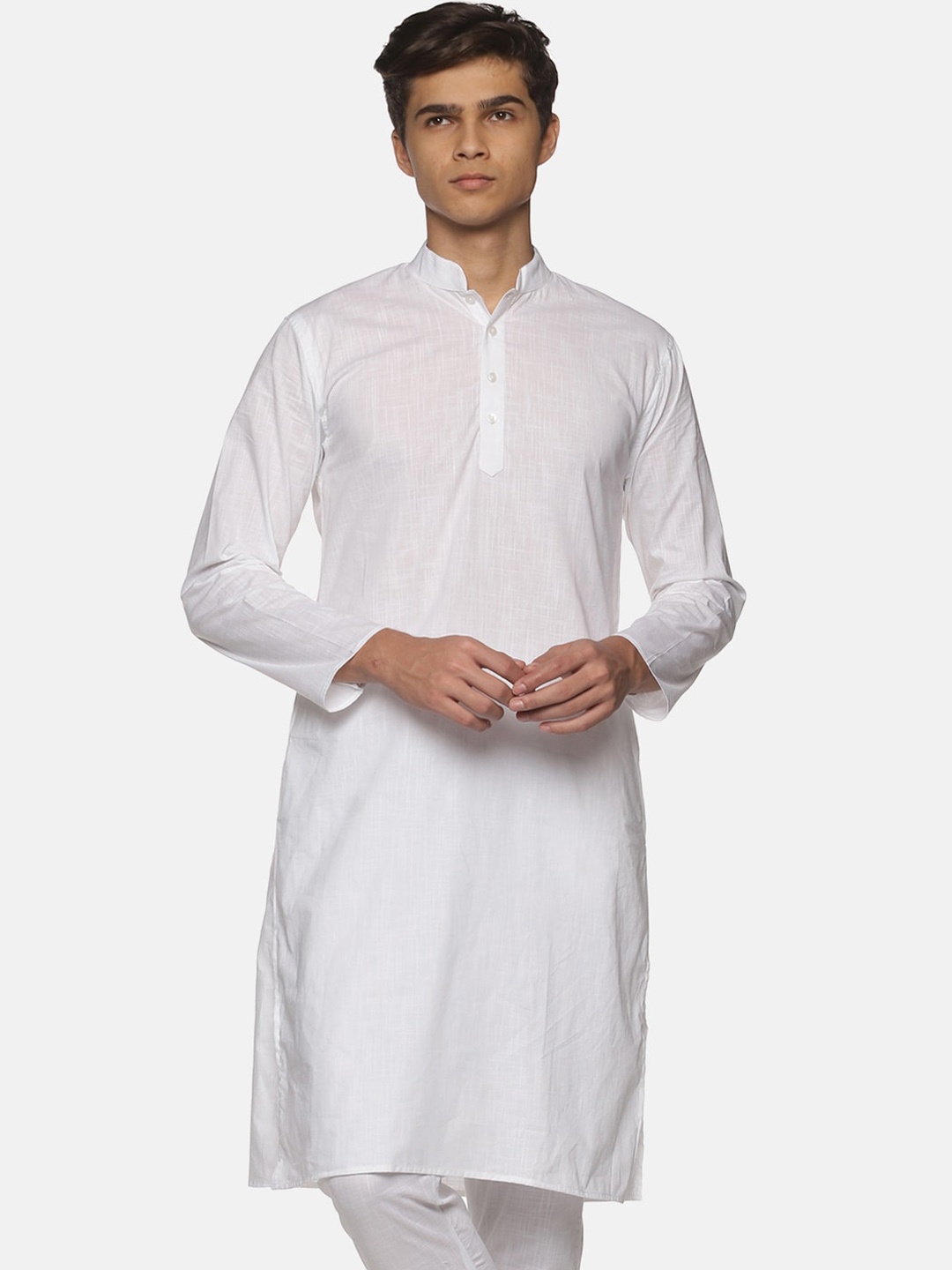 

Sethukrishna Men White Solid Kurta