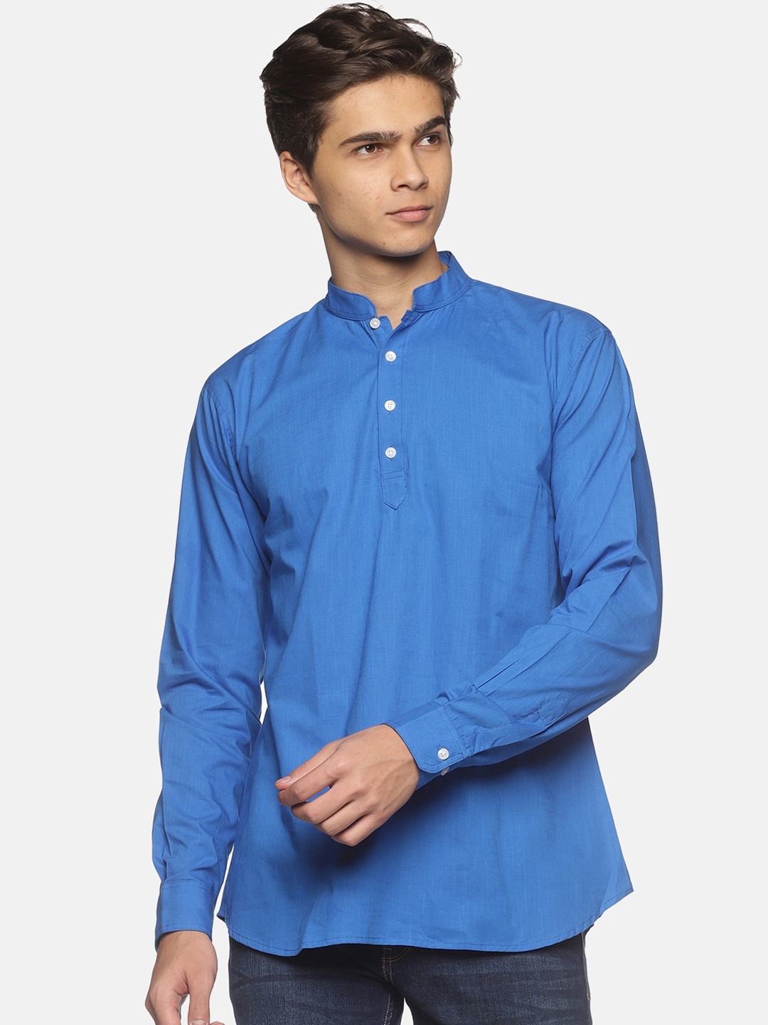 

Sethukrishna Men Blue Short Kurta