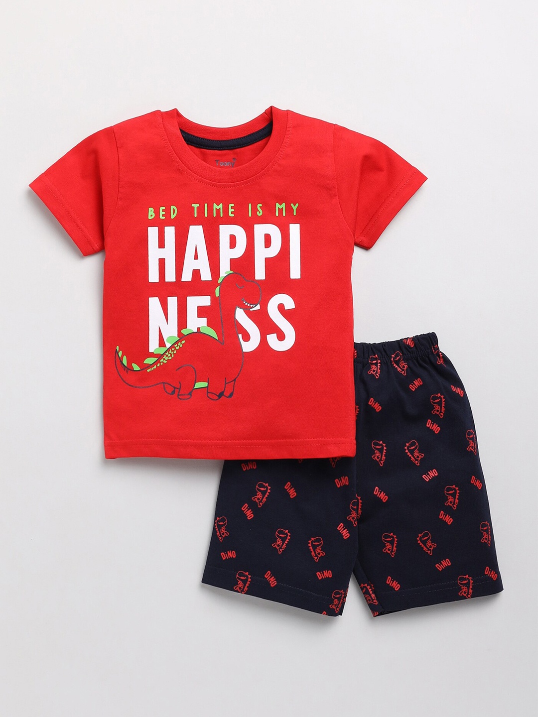 

Toonyport Boys Red & Black Printed T-shirt with Shorts