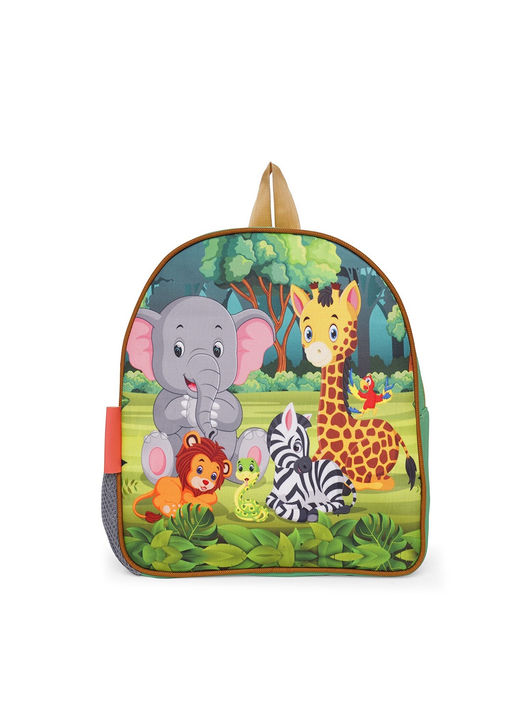 

GEPACK Unisex Kids Green Jungle Animal Print School Backpack