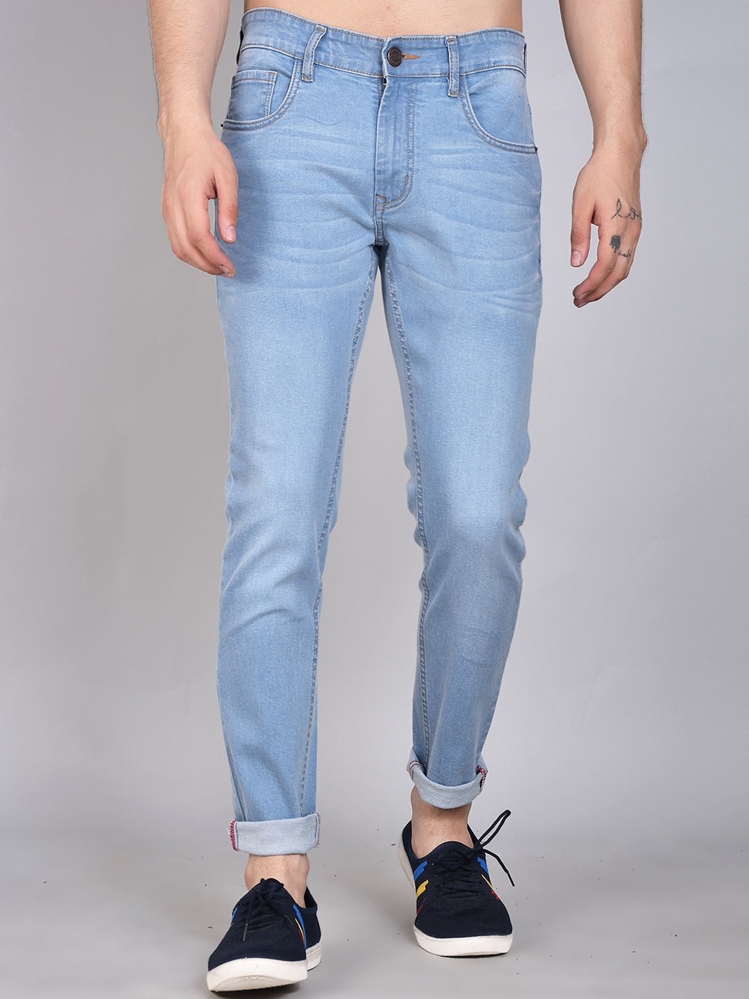 

PEPLOS Men Blue Comfort Slim Fit Light Fade Stretchable Jeans
