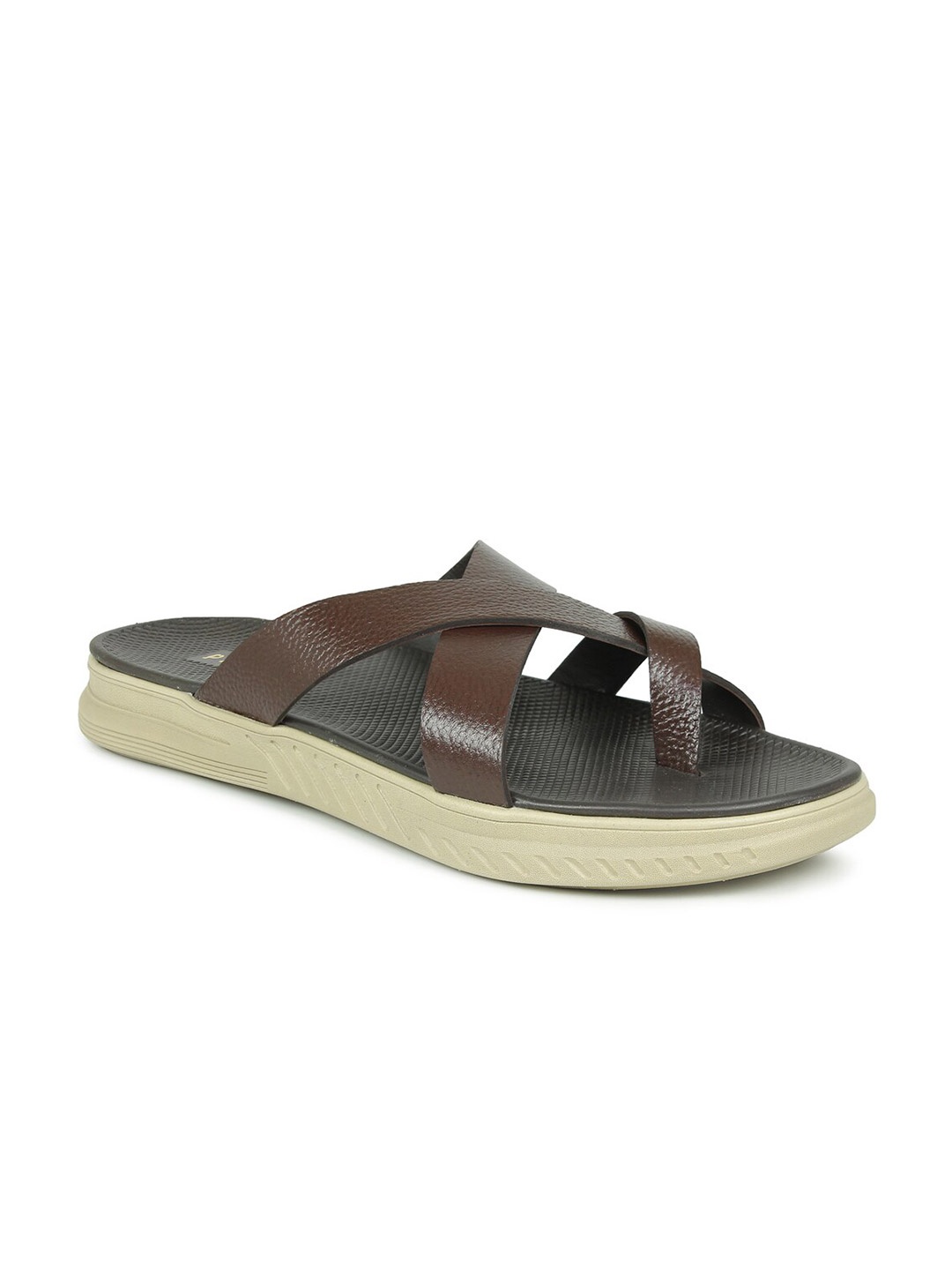 

PRIVO by Inc.5 Men Brown & White Solid Slip-On