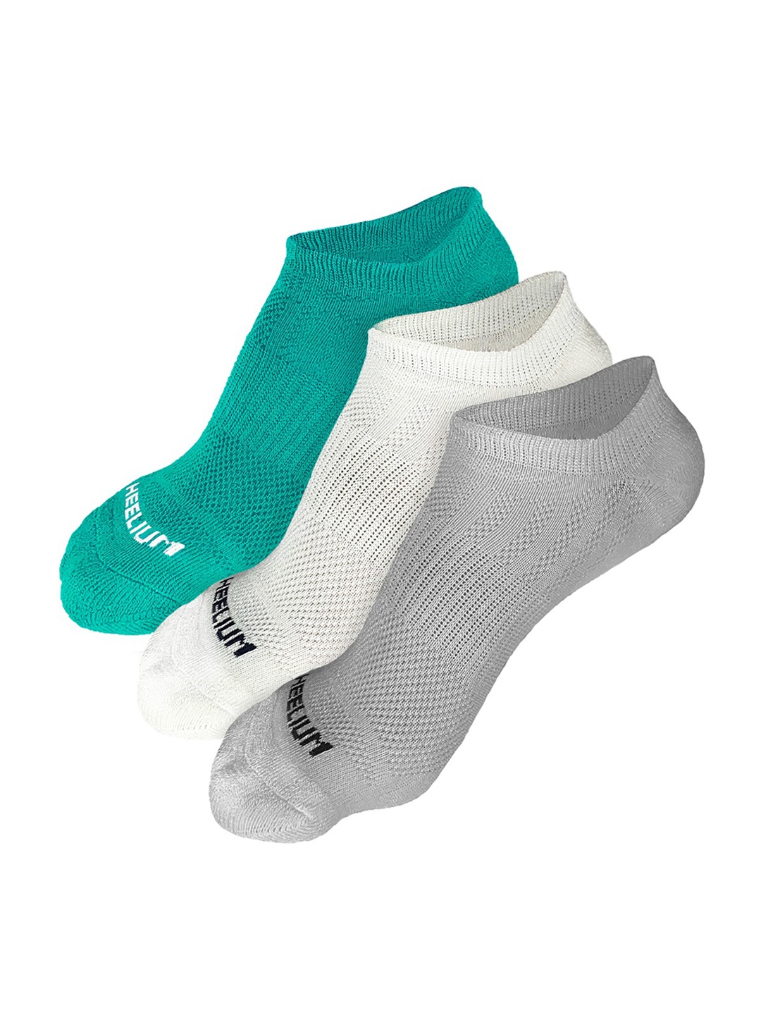 

Heelium Men Pack of 3 Odour-Free Padded Base Anti-bacterial Bamboo Ankle Length Socks, Grey melange