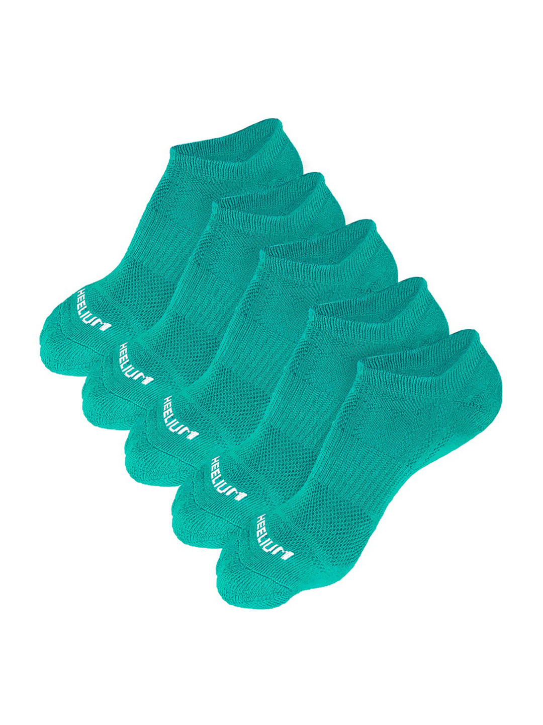 

Heelium Men Pack of 5 Odour-Free Breathable Anti-Bacterial Bamboo Ankle Length Socks, Teal