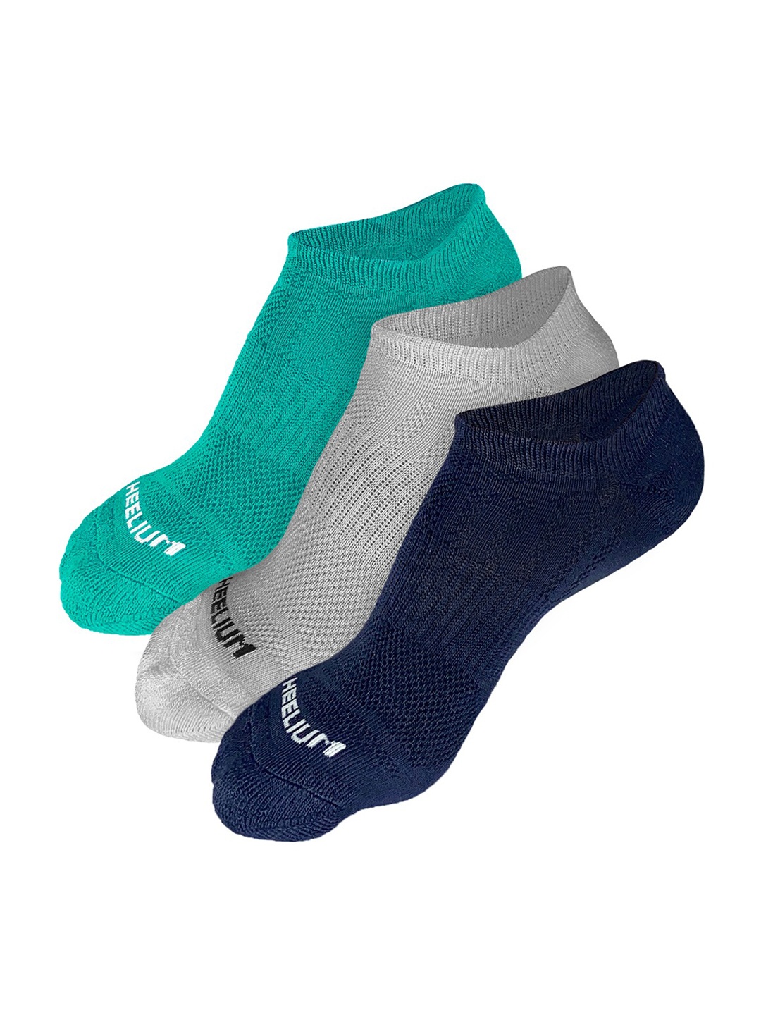 

Heelium Men Pack of 3 Odour-Free Breathable Anti-Bacterial Bamboo Ankle Length Socks, Grey melange