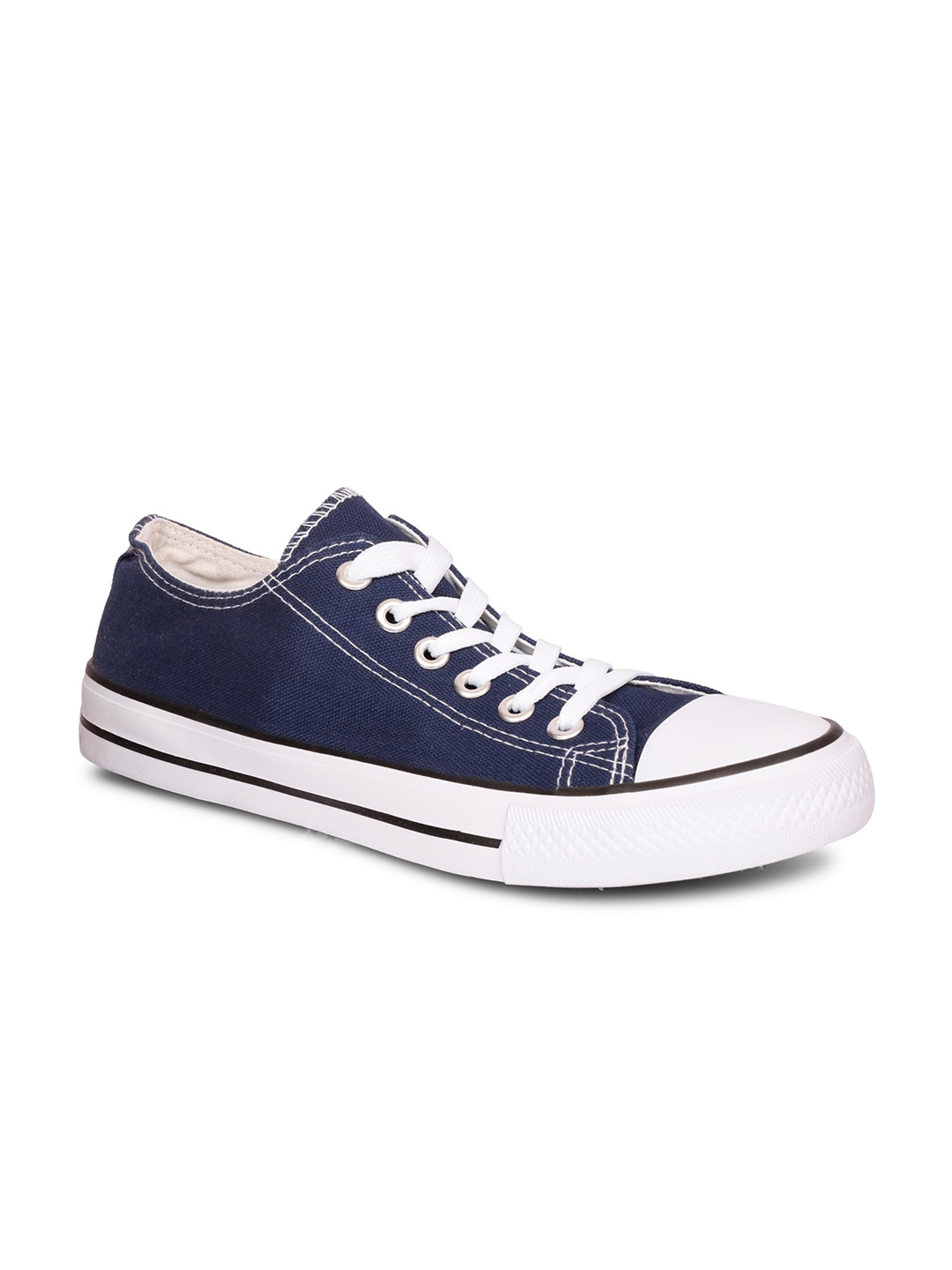 

MOZAFIA Men Canvas Lace-up Casual Low Top Sneakers, Navy blue