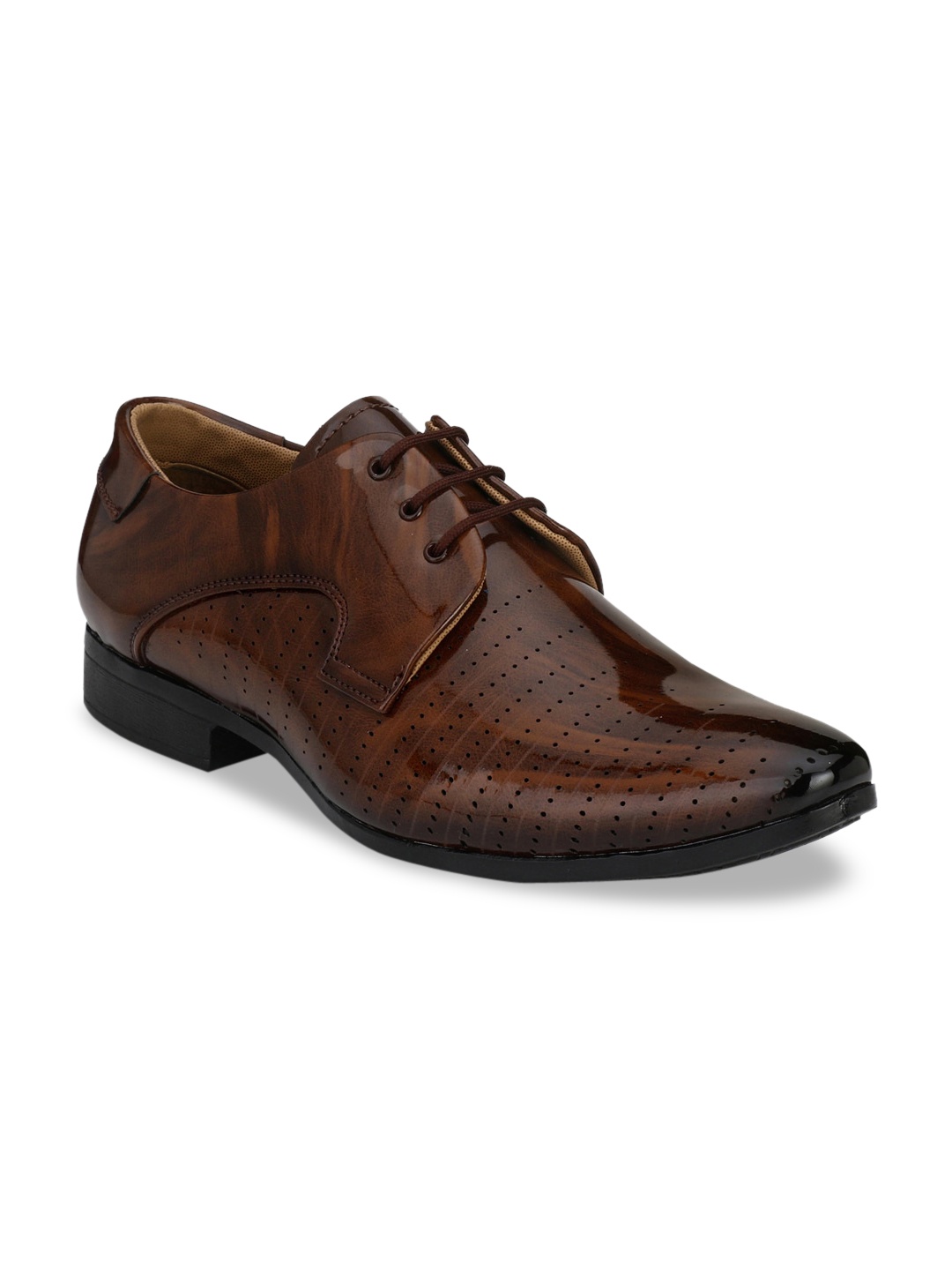 

Ferraiolo Men Brown Textured Formal Derbys