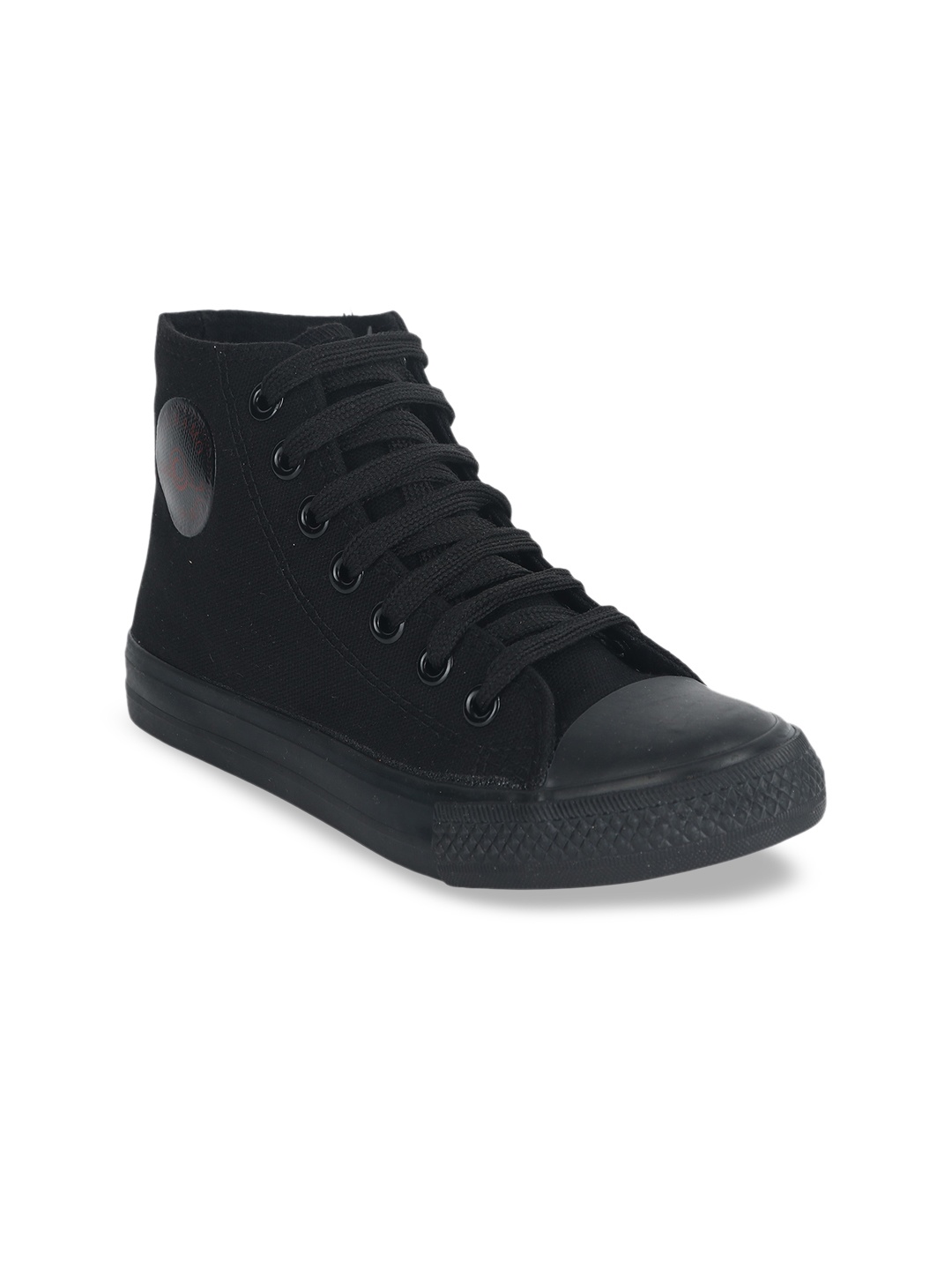 

MOZAFIA Women Canvas Lace-up Casual High Top Sneakers, Black