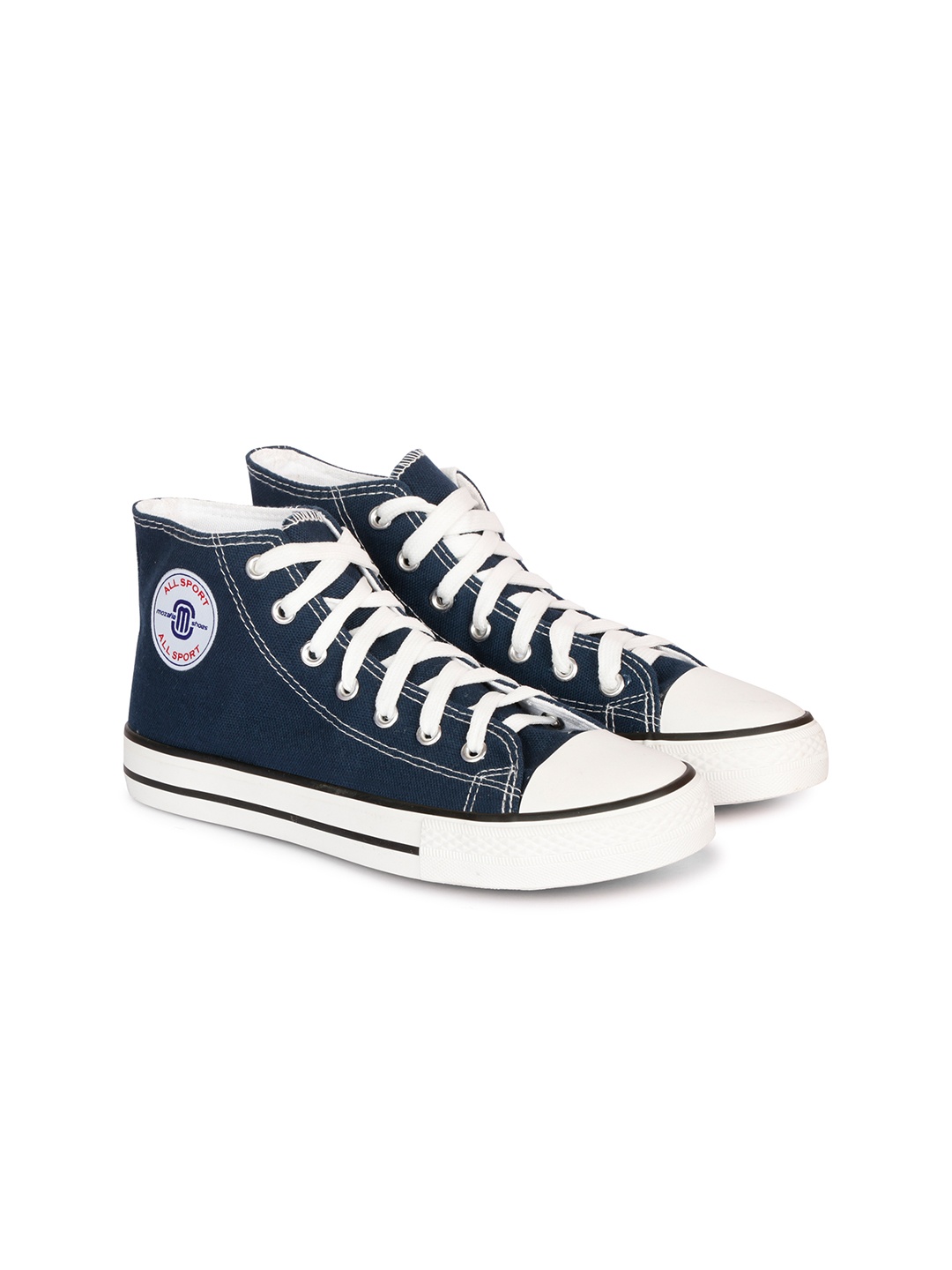 

MOZAFIA Women Canvas Lace-up Casual High Top Sneakers, Navy blue