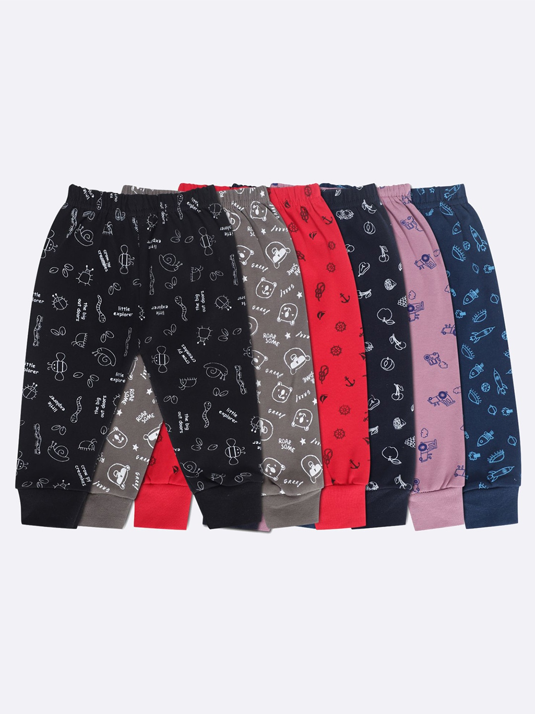 

Superminis Kids Pack of 6 Black & Blue Printed Lounge Pants