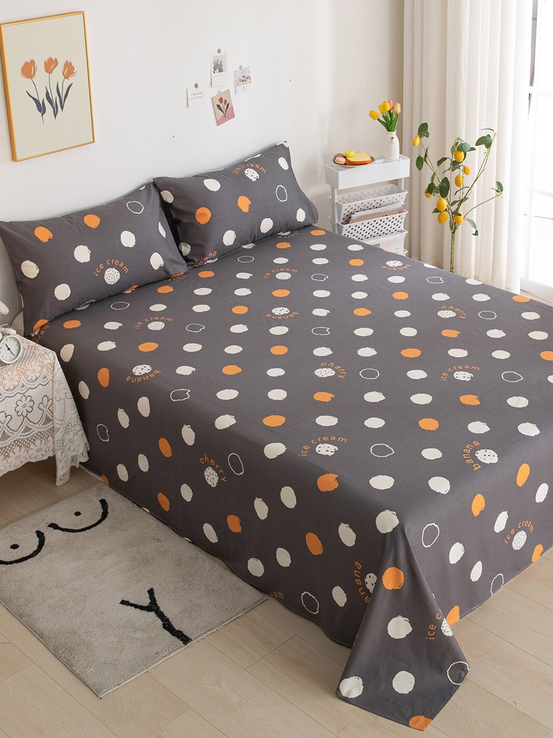 

JC Collection Multicolour 200 TC King Geometric Cotton Bedsheet with 2 Pillow Covers, Multi