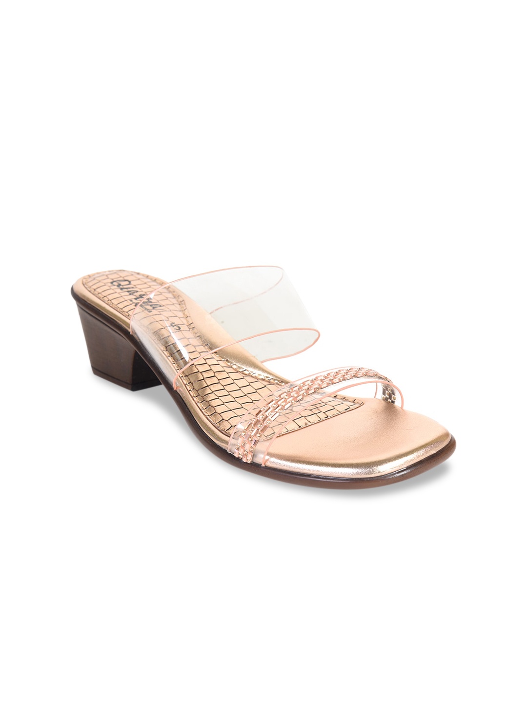 

Ajanta Copper-Toned Textured Party Block Sandals