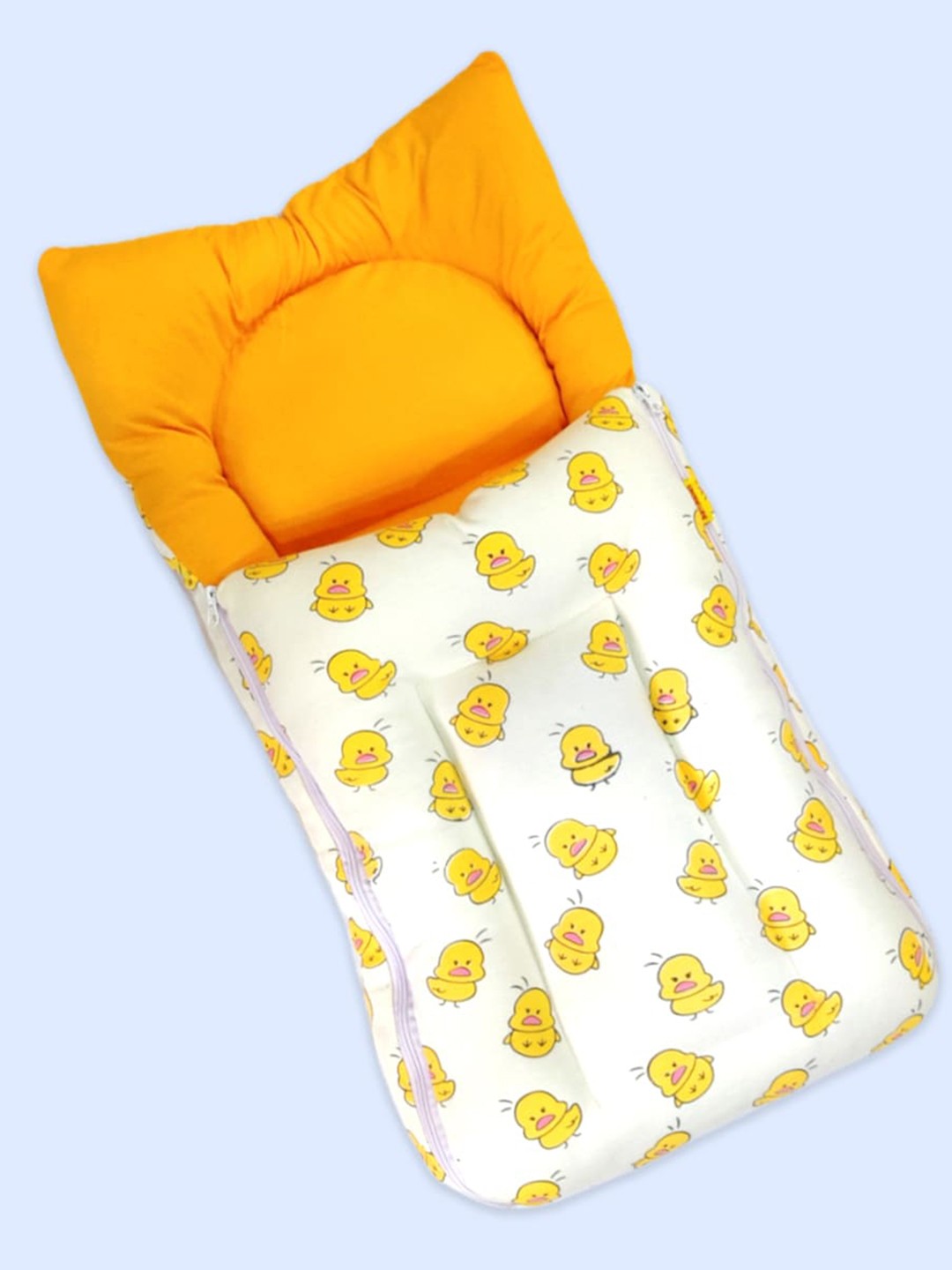 

Born Babies Infant Kids Yellow & White Printed Cotton Sleeping Bag