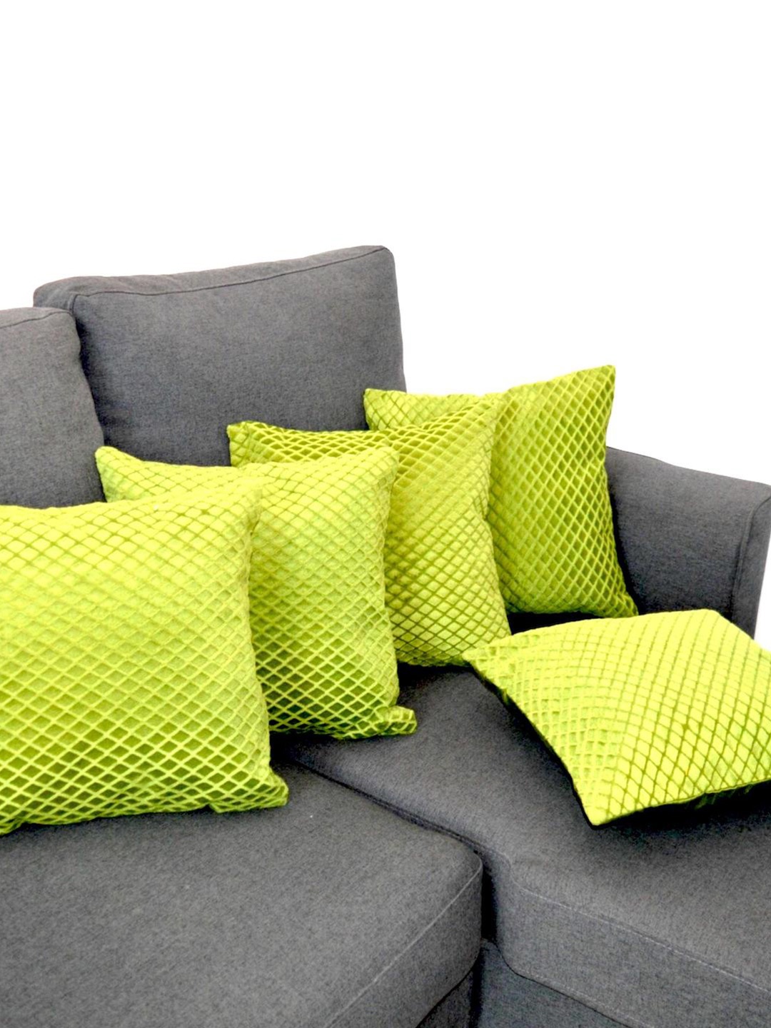 

Tranquil square Green Set of 5 Geometric Square Cushion Covers