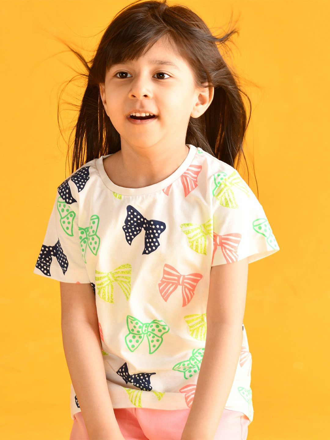 

Anthrilo Girls White Printed T-shirt