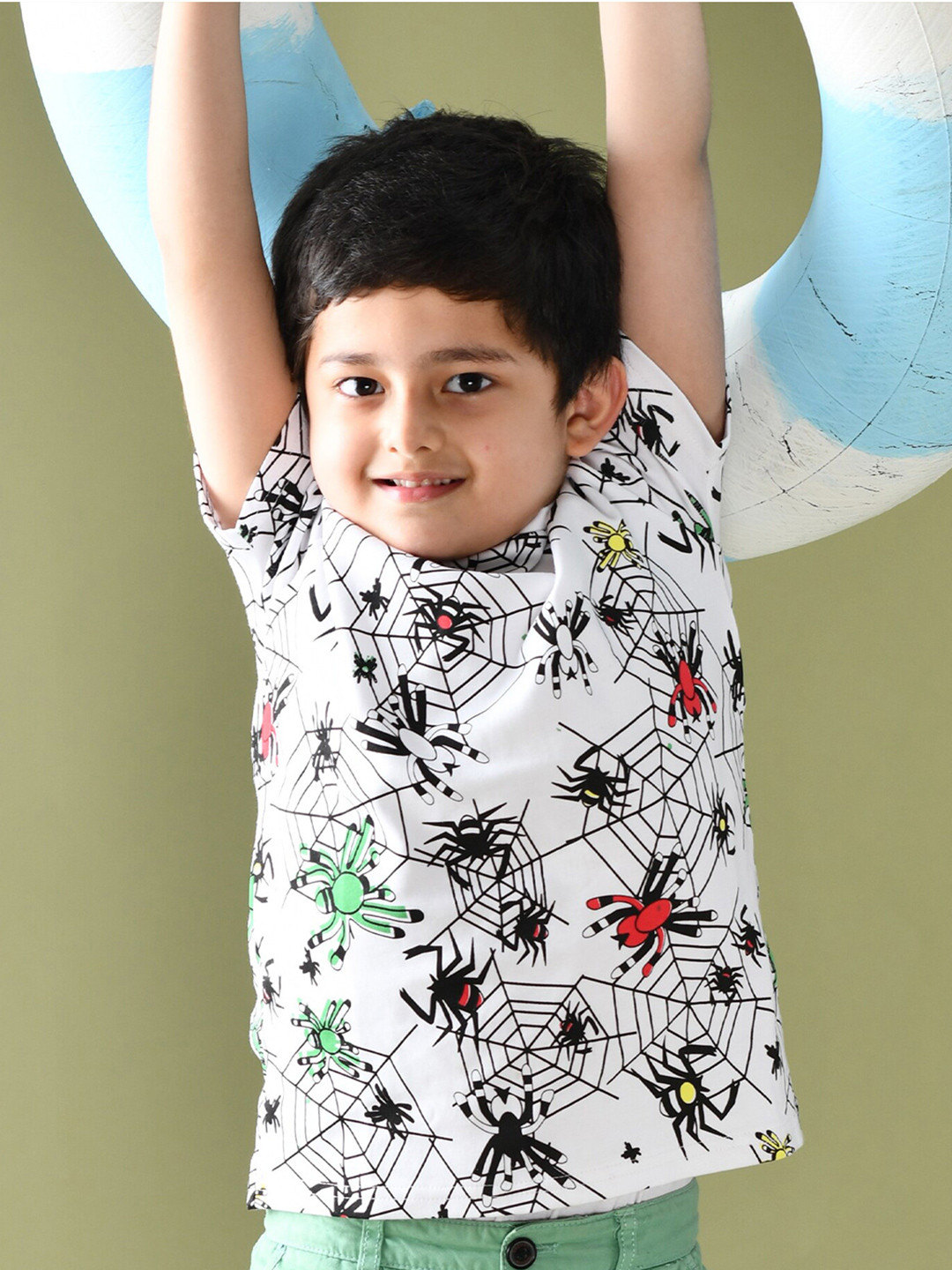 

Anthrilo Boys White Printed T-shirt