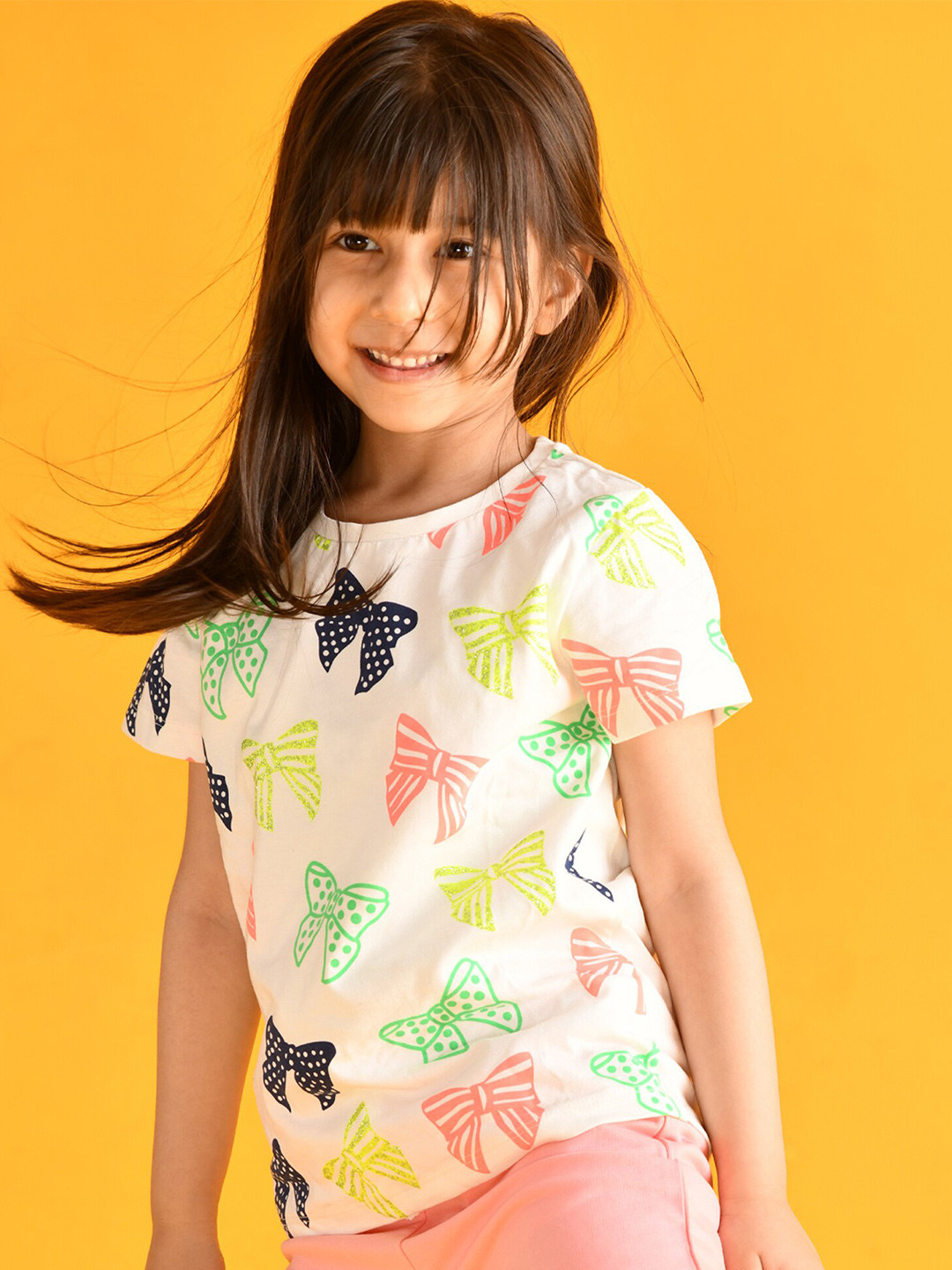 

Anthrilo Girls White Printed T-shirt