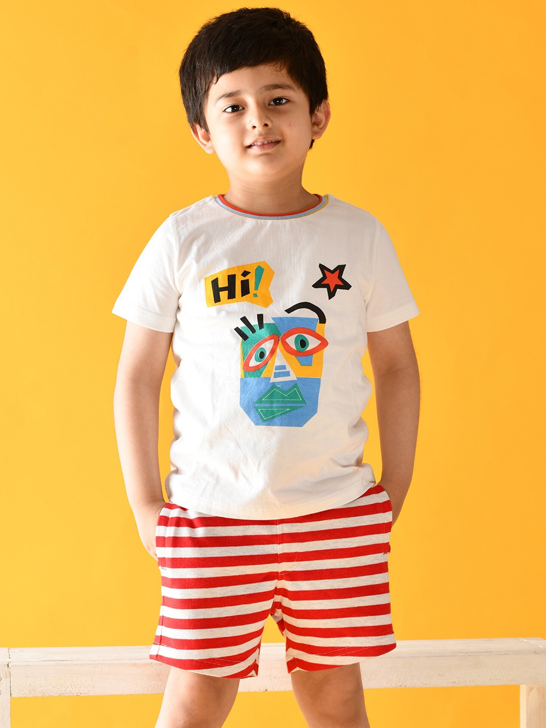 

Anthrilo Boys Red Striped Cotton Shorts