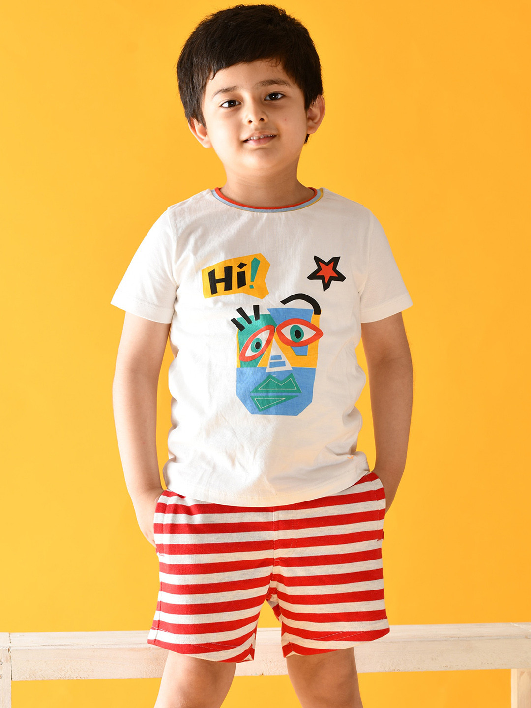 

Anthrilo Boys Red Striped Cotton Shorts