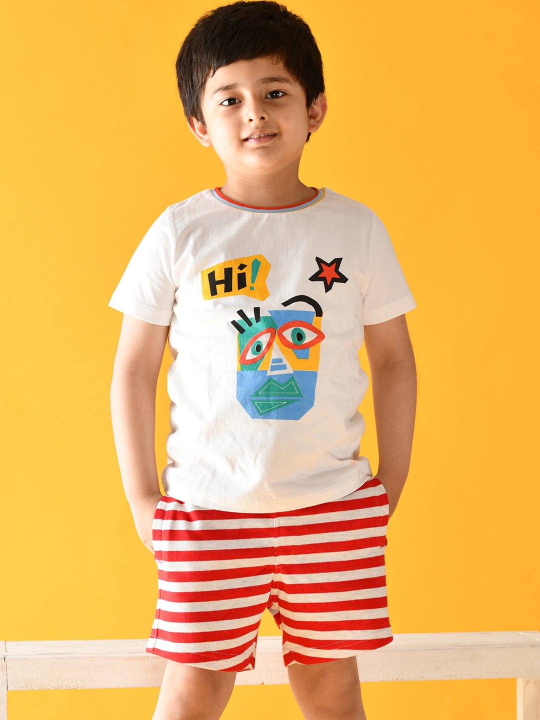 

Anthrilo Boys Red Striped Cotton Shorts