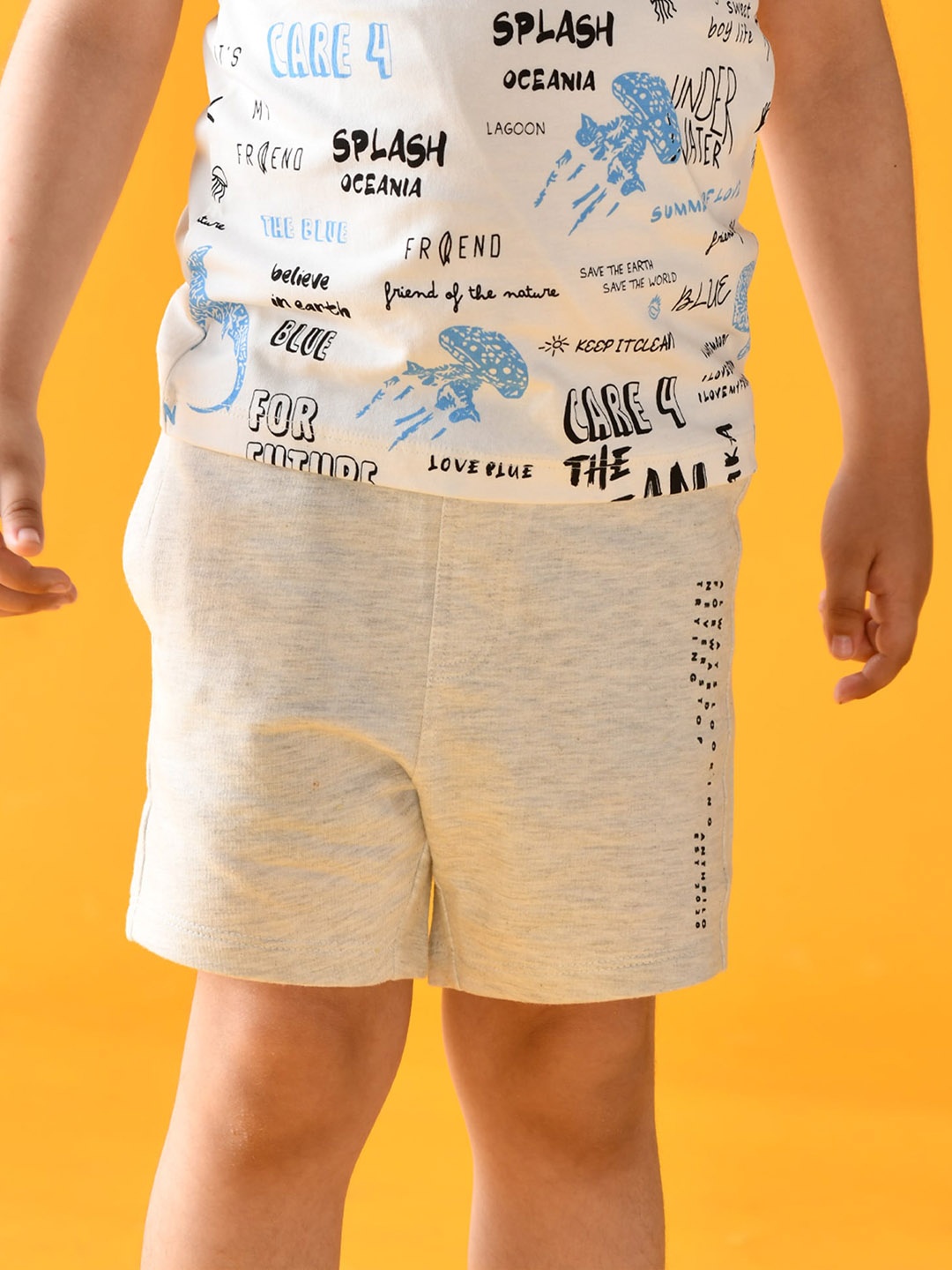 

Anthrilo Boys Grey Melange Cotton Shorts