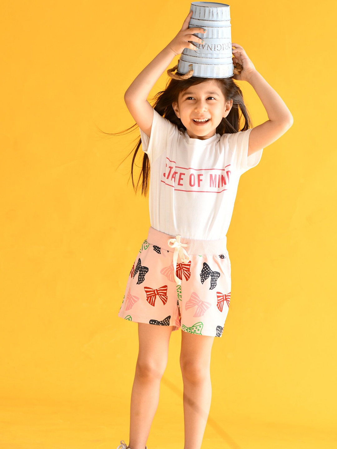 

Anthrilo Girls Pink Conversational Printed Cotton Shorts