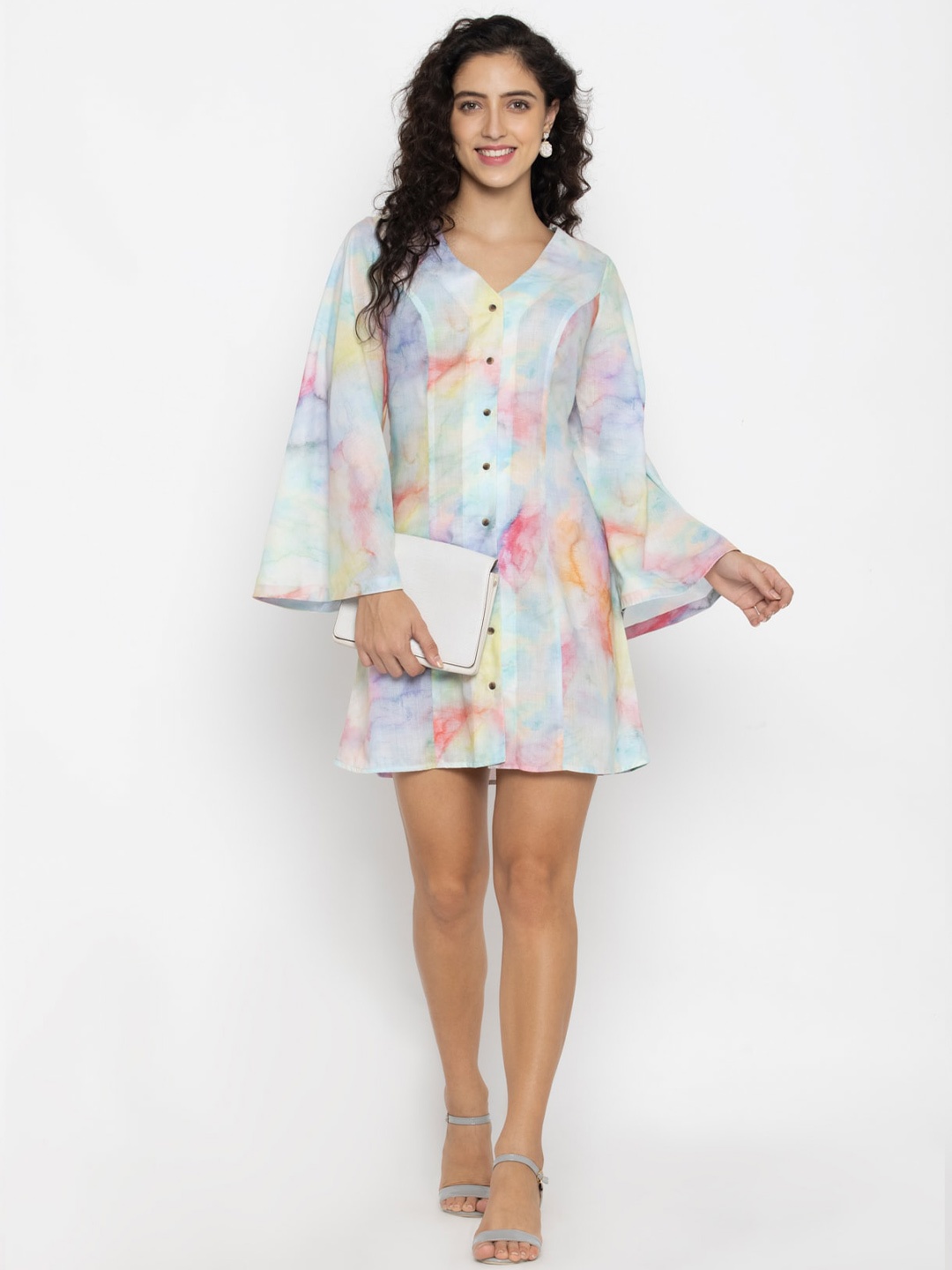 

SEW YOU SOON Multicoloured Cotton A-Line Dress, Multi