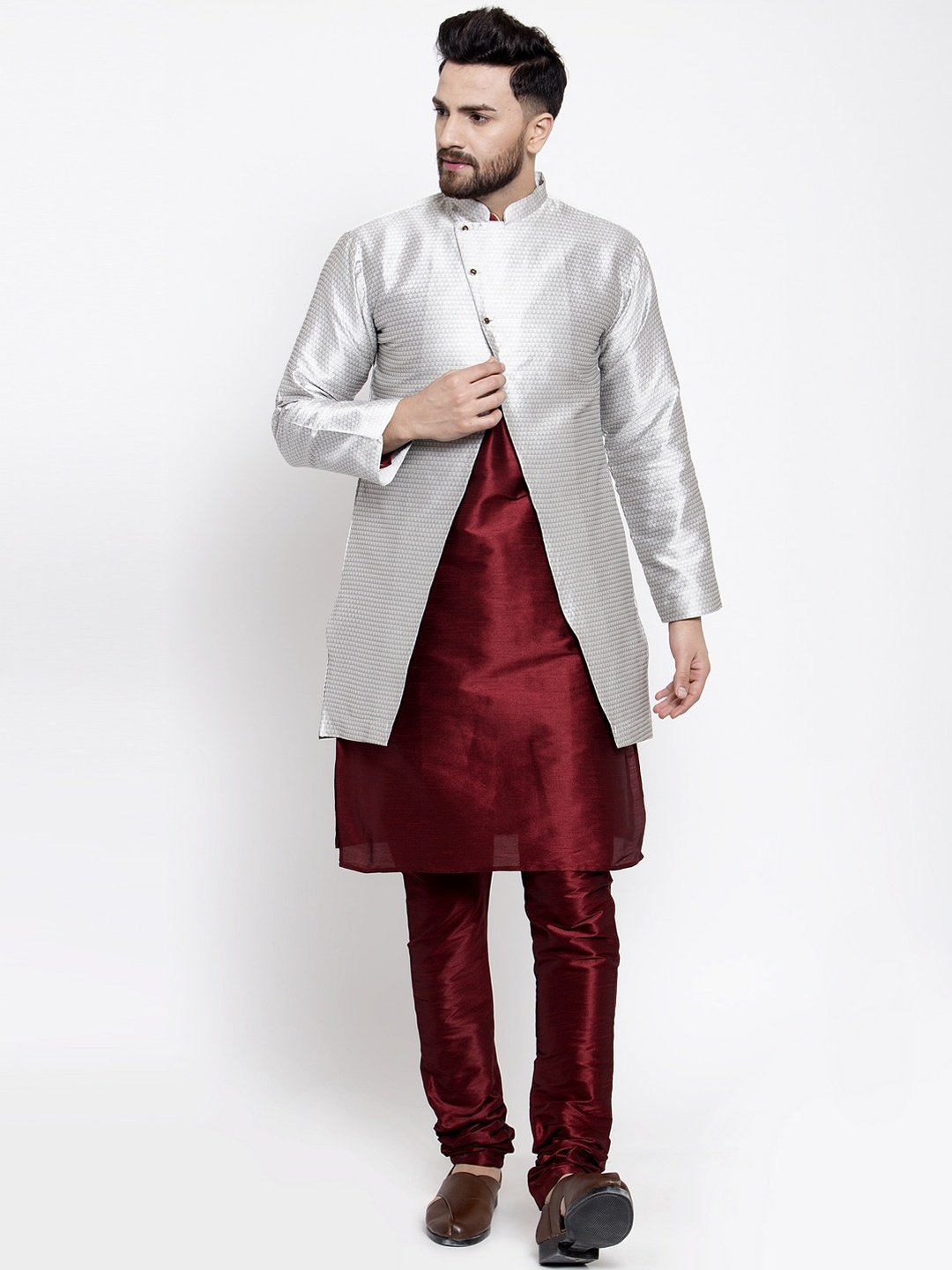 

Kaifoo Men Maroon Kurta with Churidar