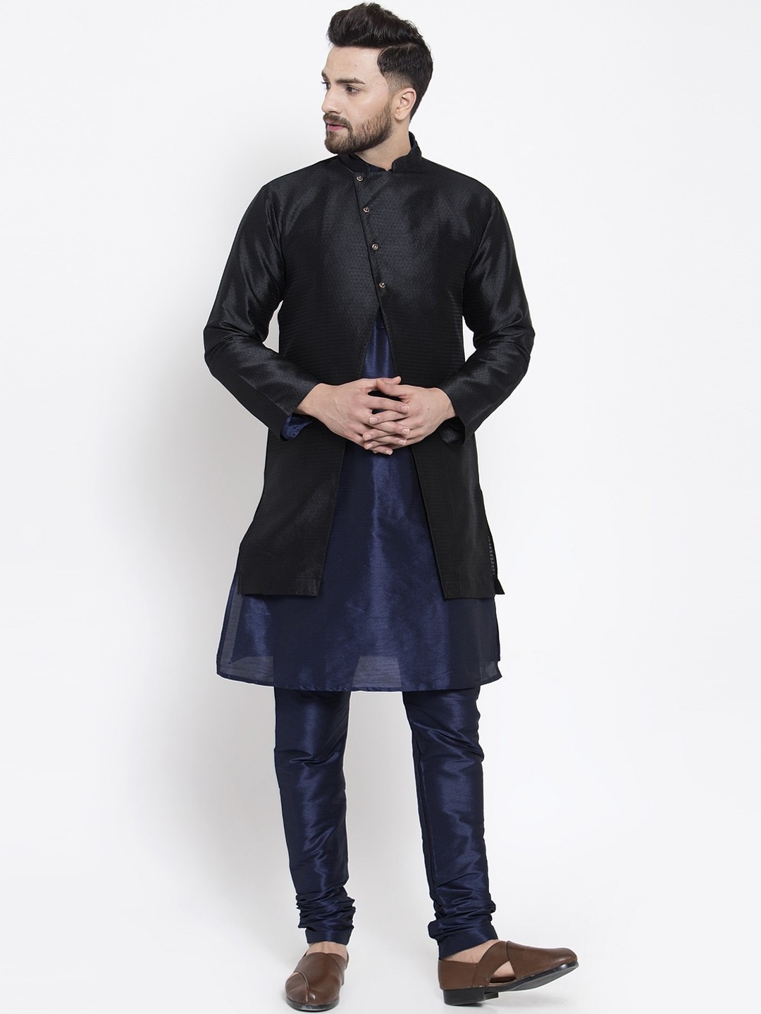 

Kaifoo Men Navy Blue Kurta With Pyjamas