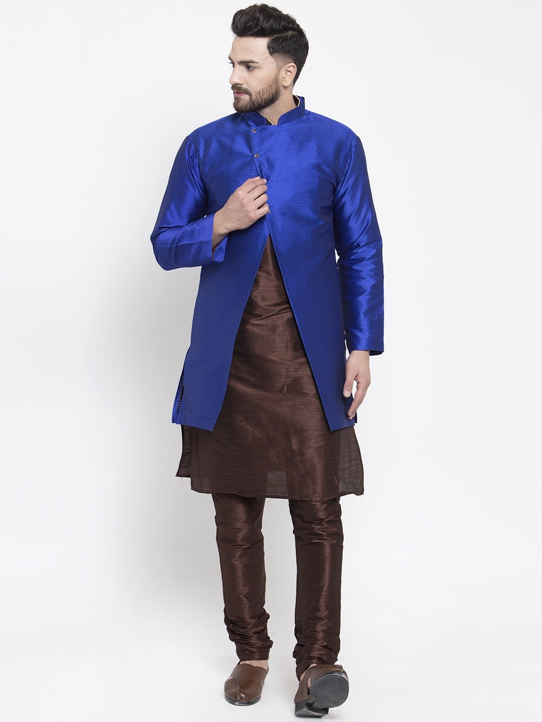 

Kaifoo Men Brown Kurta With Churidar