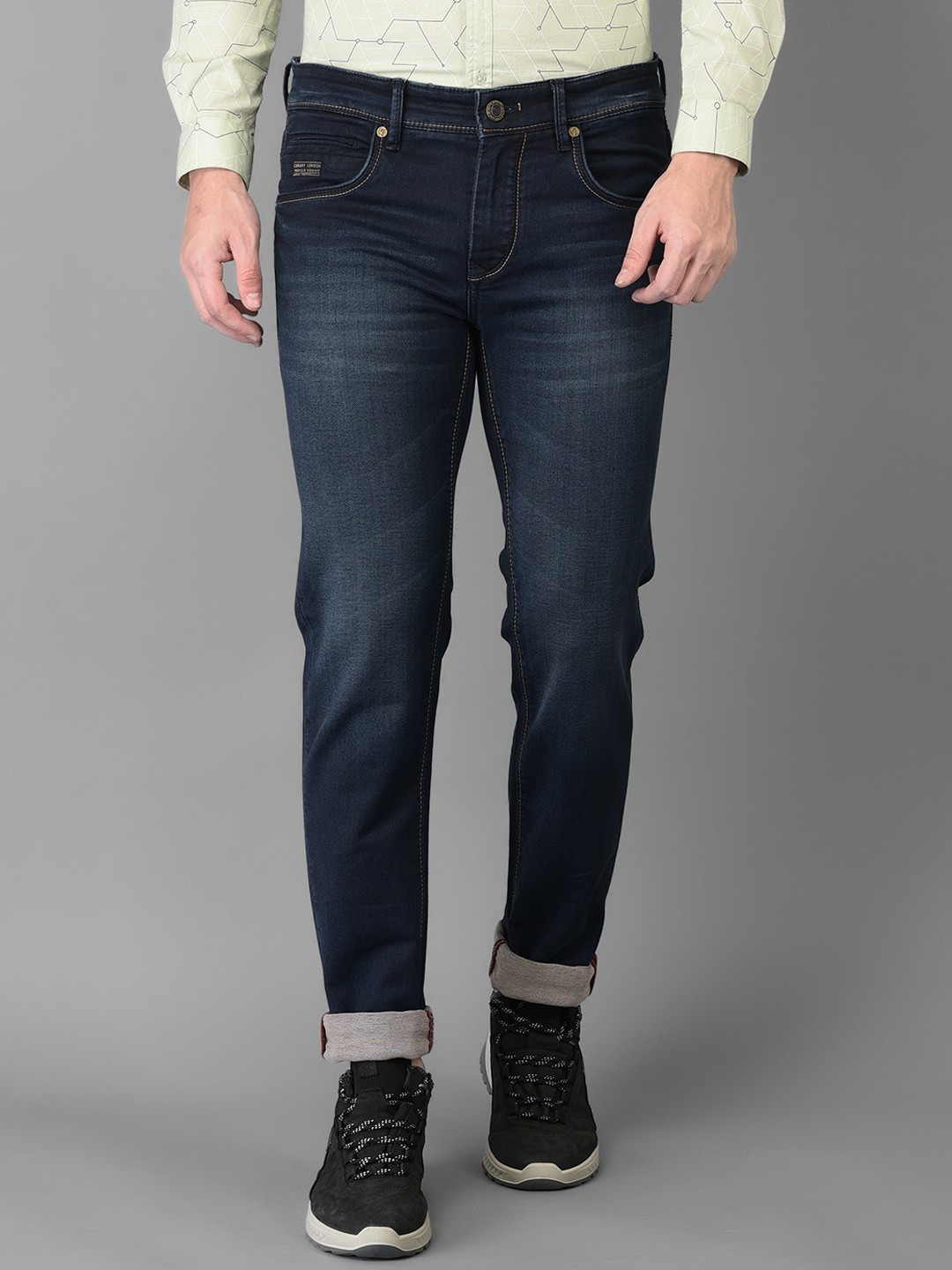 

Canary London Men Blue Smart Slim Fit Low-Rise Heavy Fade Stretchable Jeans