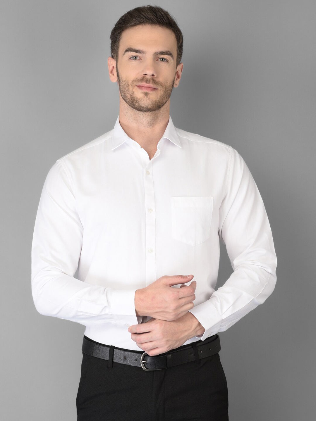 

Canary London Men White Solid Formal Shirt