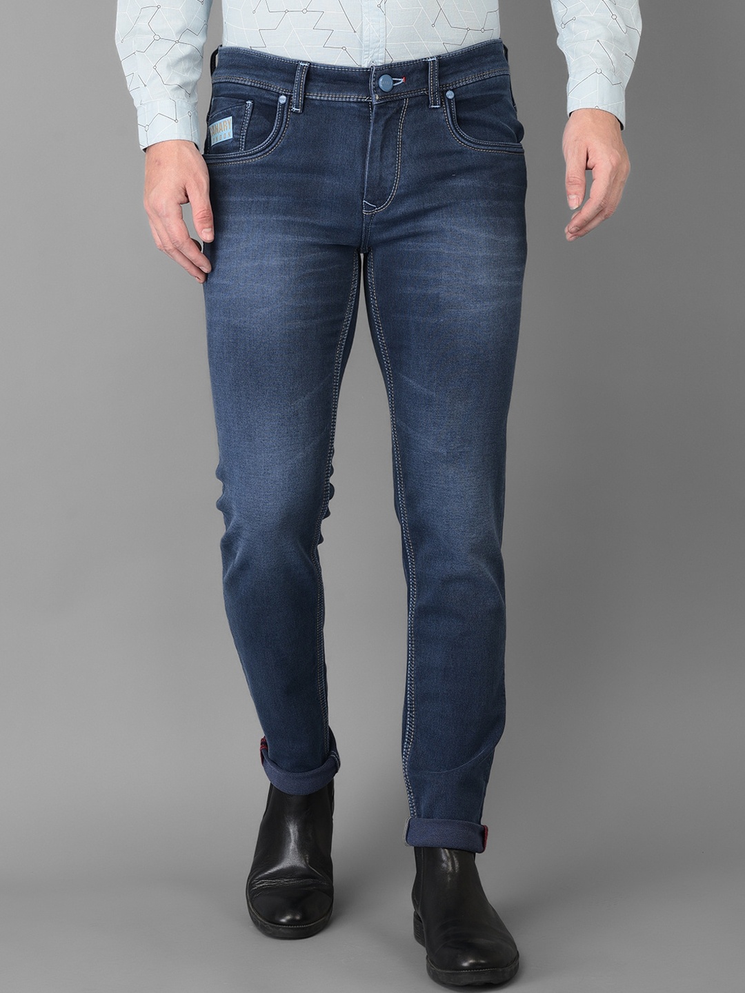 

Canary London Men Blue Smart Skinny Fit Low-Rise Heavy Fade Stretchable Jeans