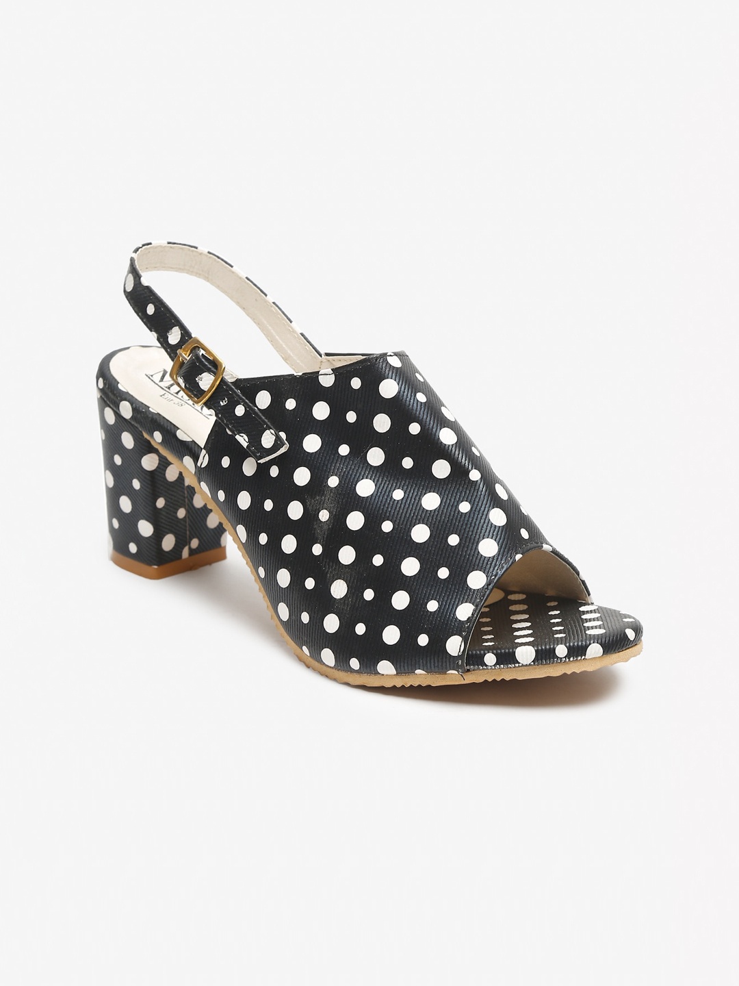 

Misto Women Black Printed Block Mules