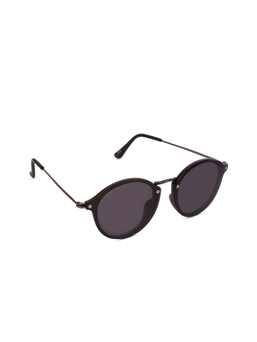 

SUNNIES Unisex Black Lens & Black Round Sunglasses with Polarised and UV Protected Lens